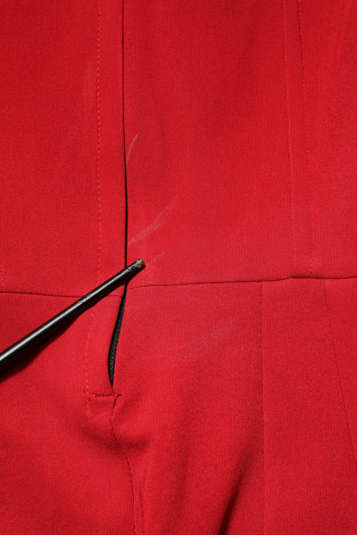 Dolce & Gabbana Red Viscose Stretch Slit Sheath Midi Dress