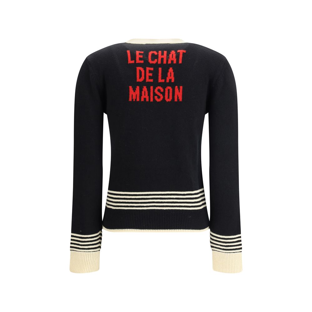 スウェット・トレーナー VALENTINO Le Chat de la Maison cotton sweatshirt Nero/burro Valentino Le Chat De La Maison Sweater