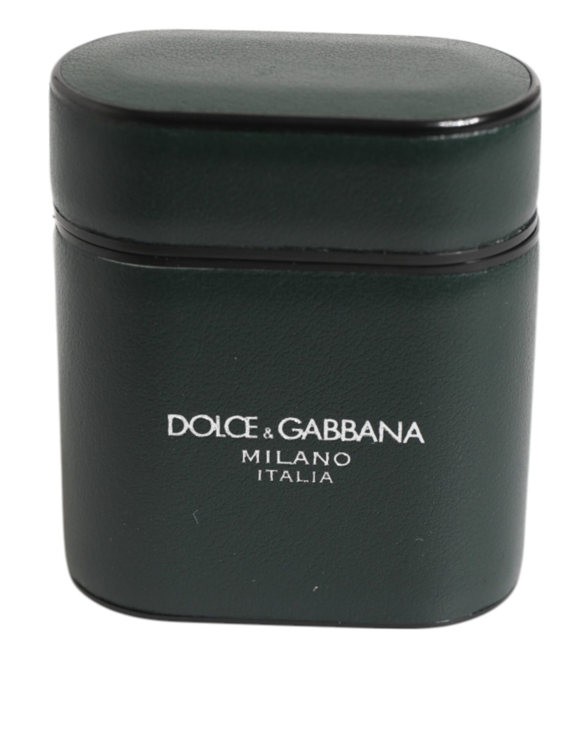 Dolce & Gabbana Army Green Calfskin Leather Logo Flip Holder Airpods Case