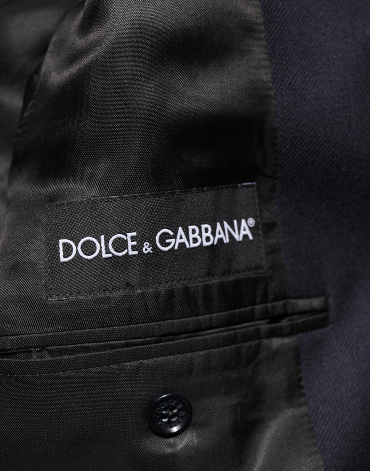 Dolce & Gabbana Dark Blue Wool Men Jacket Coat Blazer Suit