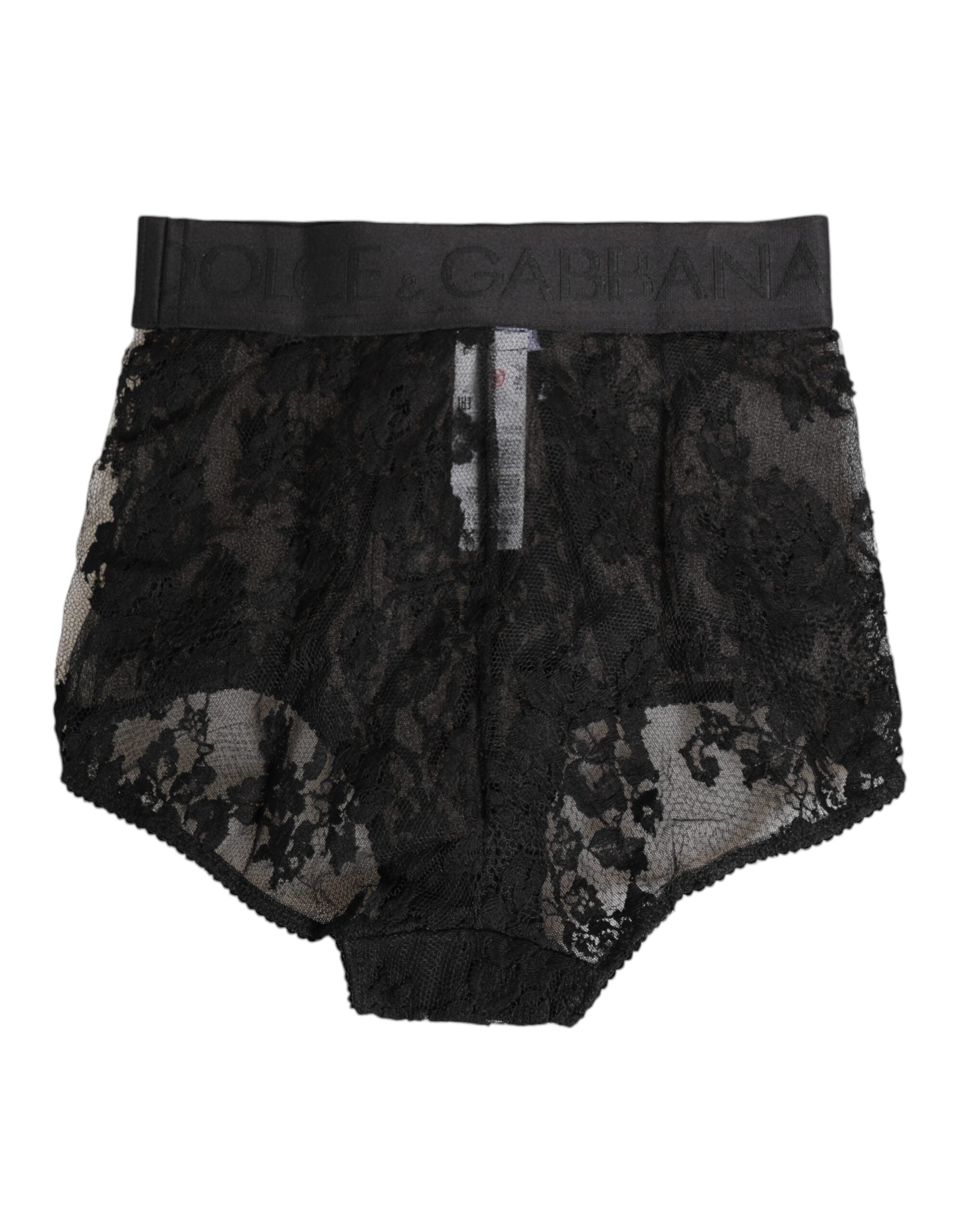 Dolce & Gabbana High Waist Briefs Black Floral Lace  Underwear