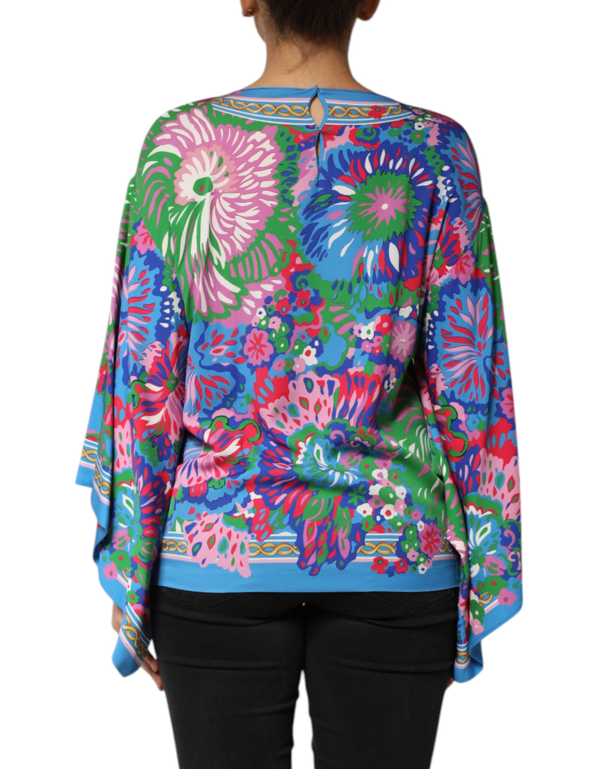 Dolce & Gabbana Multicolor Floral Printed Tunic Blouse Top