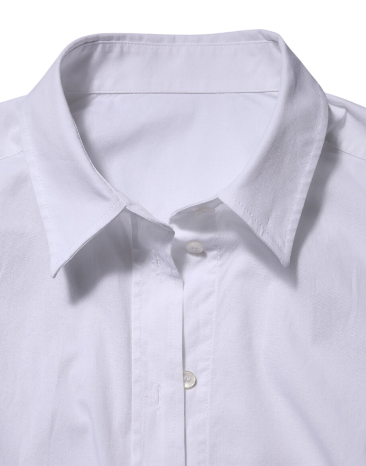 Dolce & Gabbana White Cotton Collared Dress Formal Shirt Top