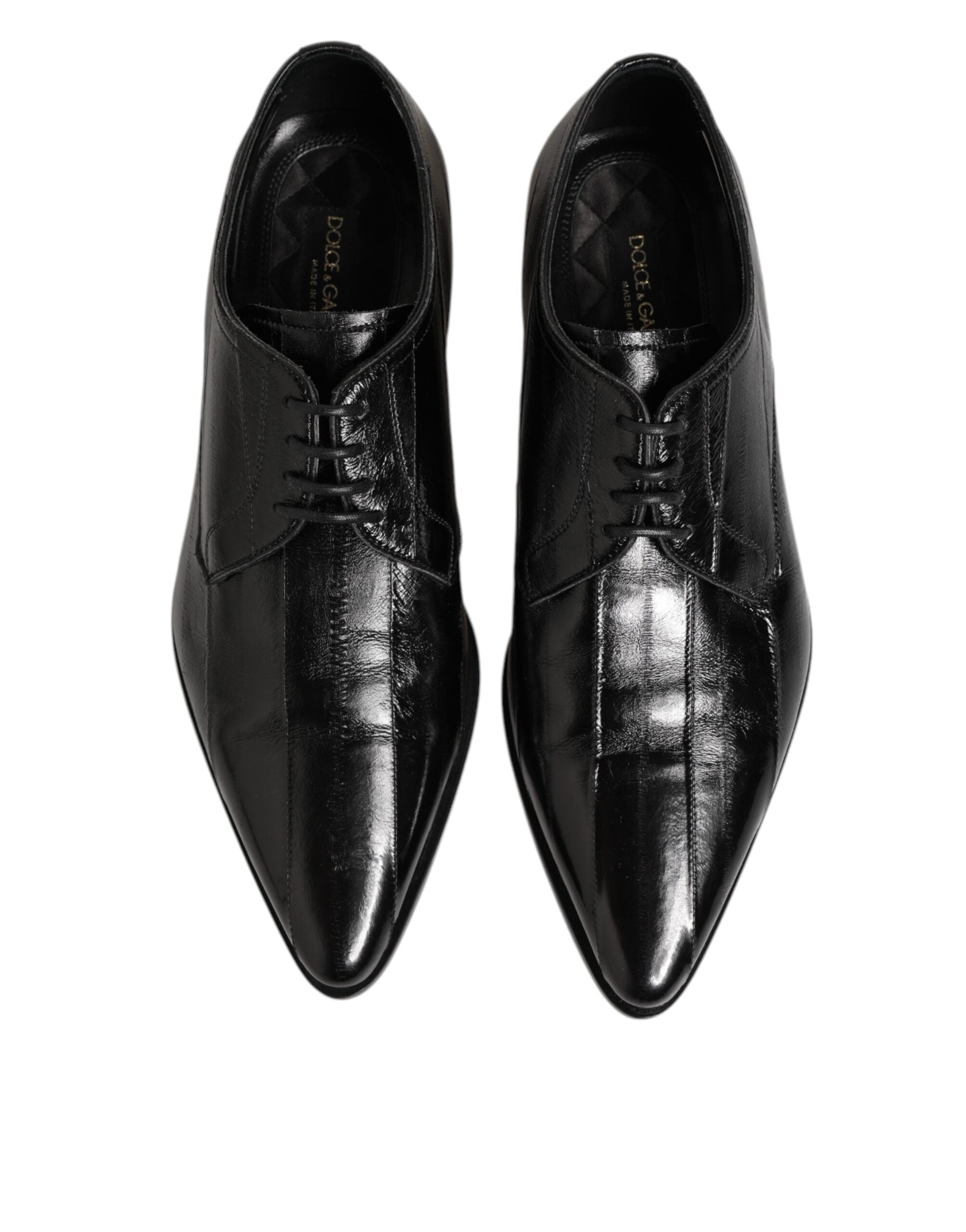 Dolce & Gabbana Black Leather Lace Up Derby Formal Dress Shoes