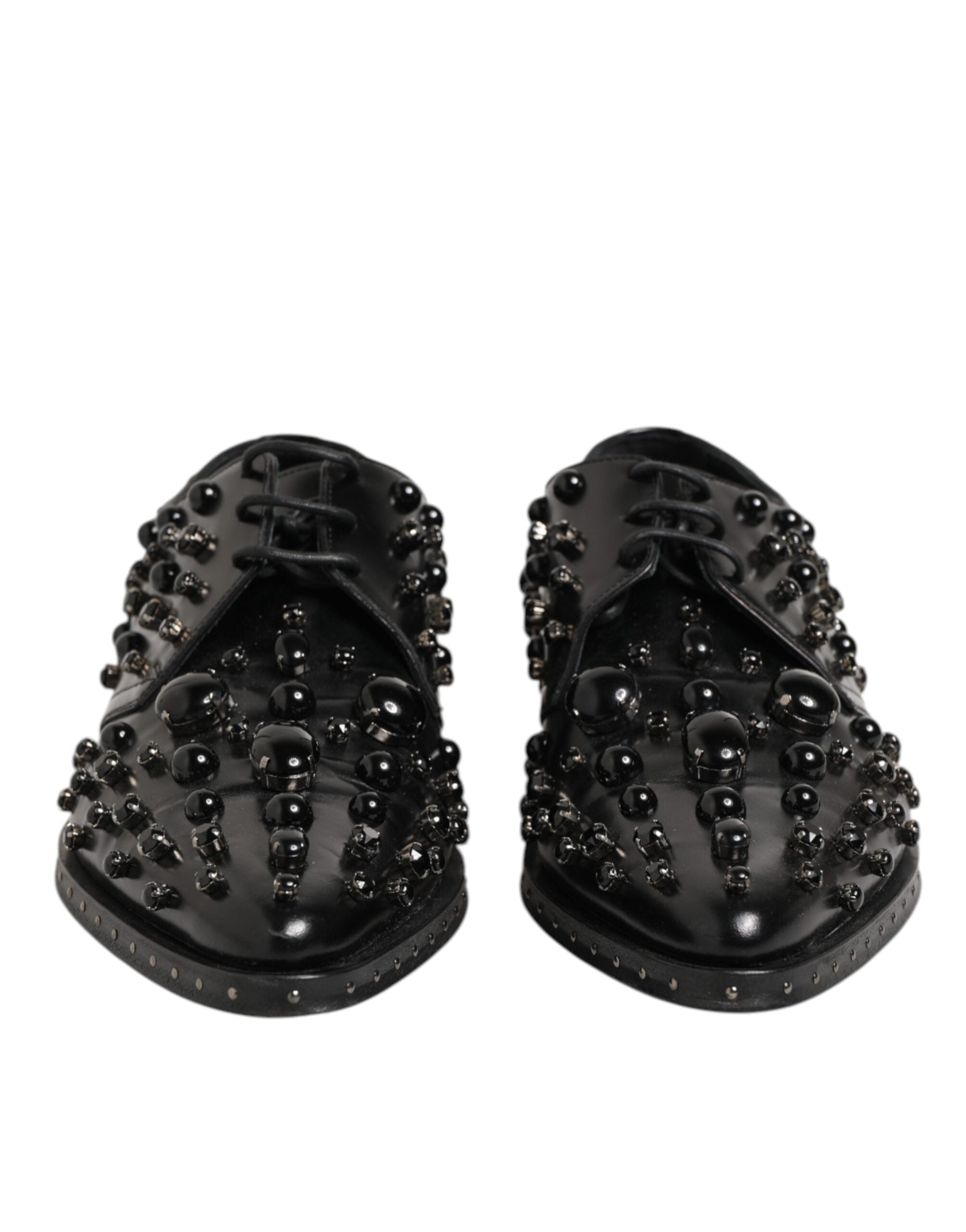 Dolce & Gabbana Black Crystal Embellished Formal Derby Shoes