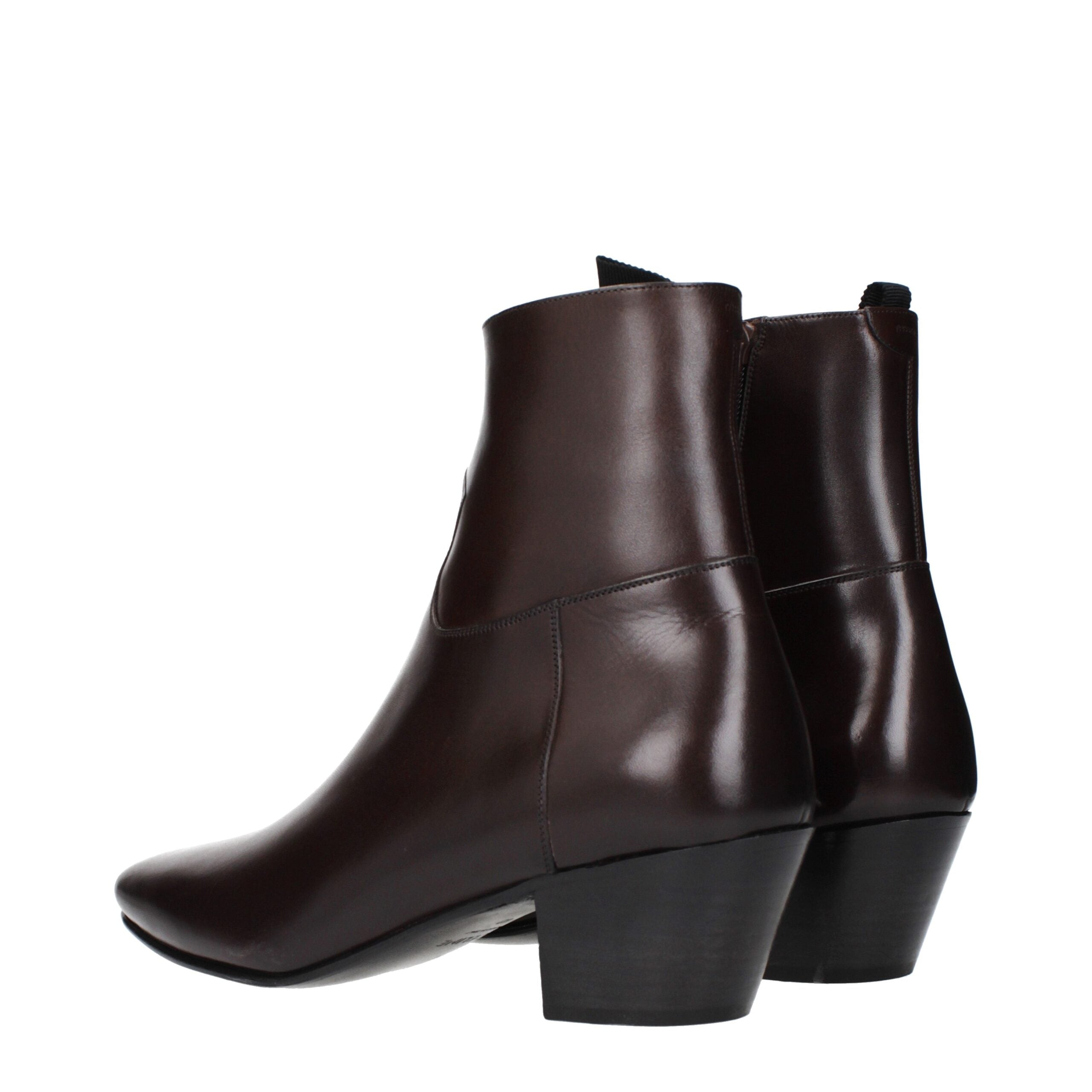 Celine Red Leather Ankle Boots