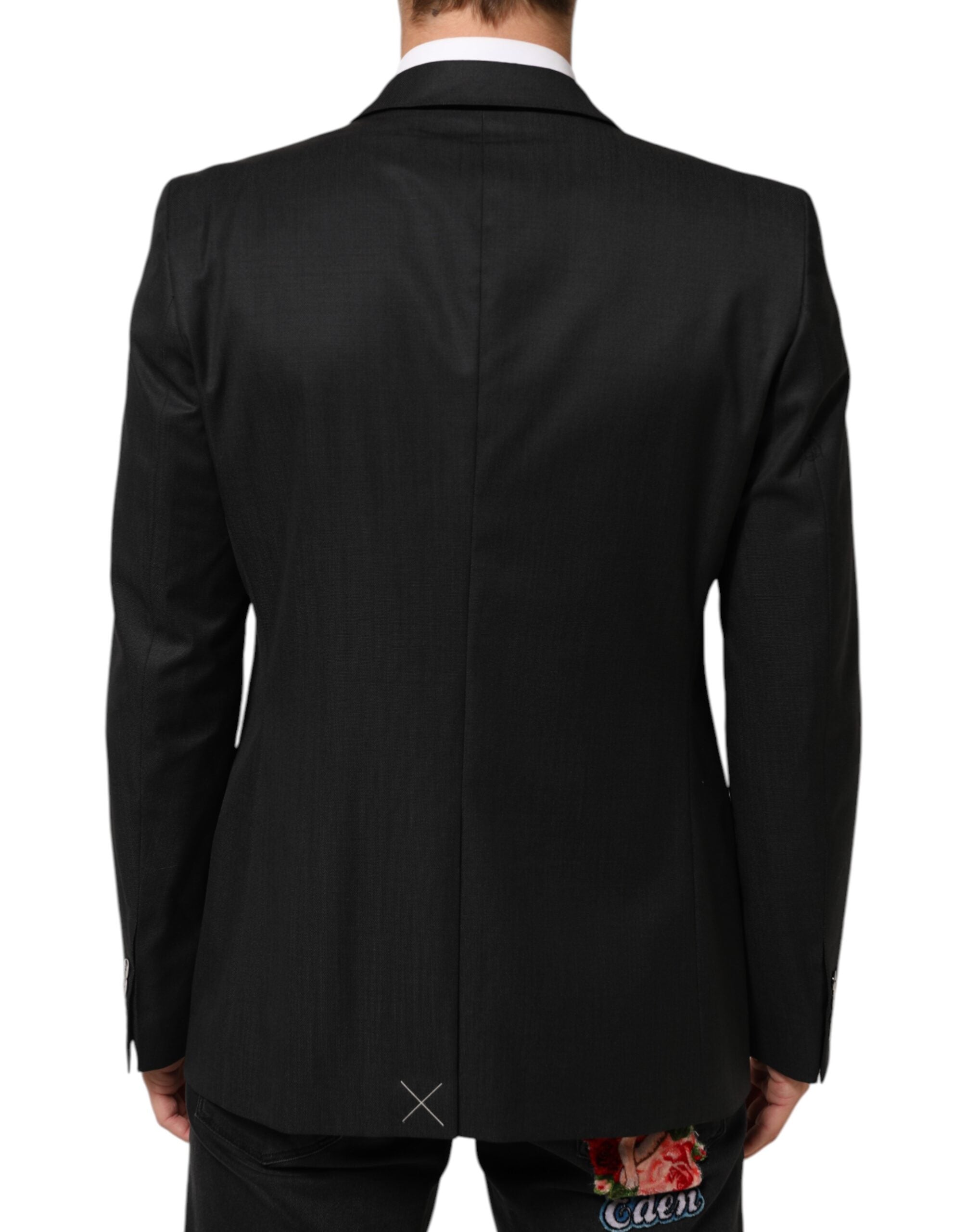 Dolce & Gabbana Dark Gray Single Breasted Men Coat MARTINI Blazer