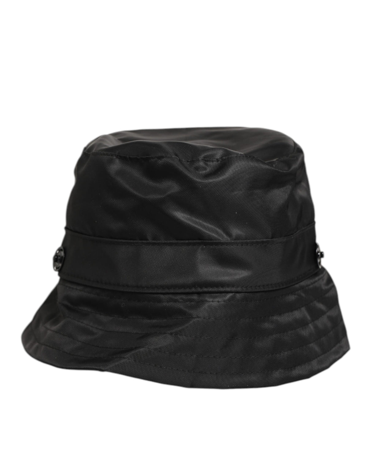 Dolce & Gabbana Black PVC Wide Brim Men Bucket Capello Hat
