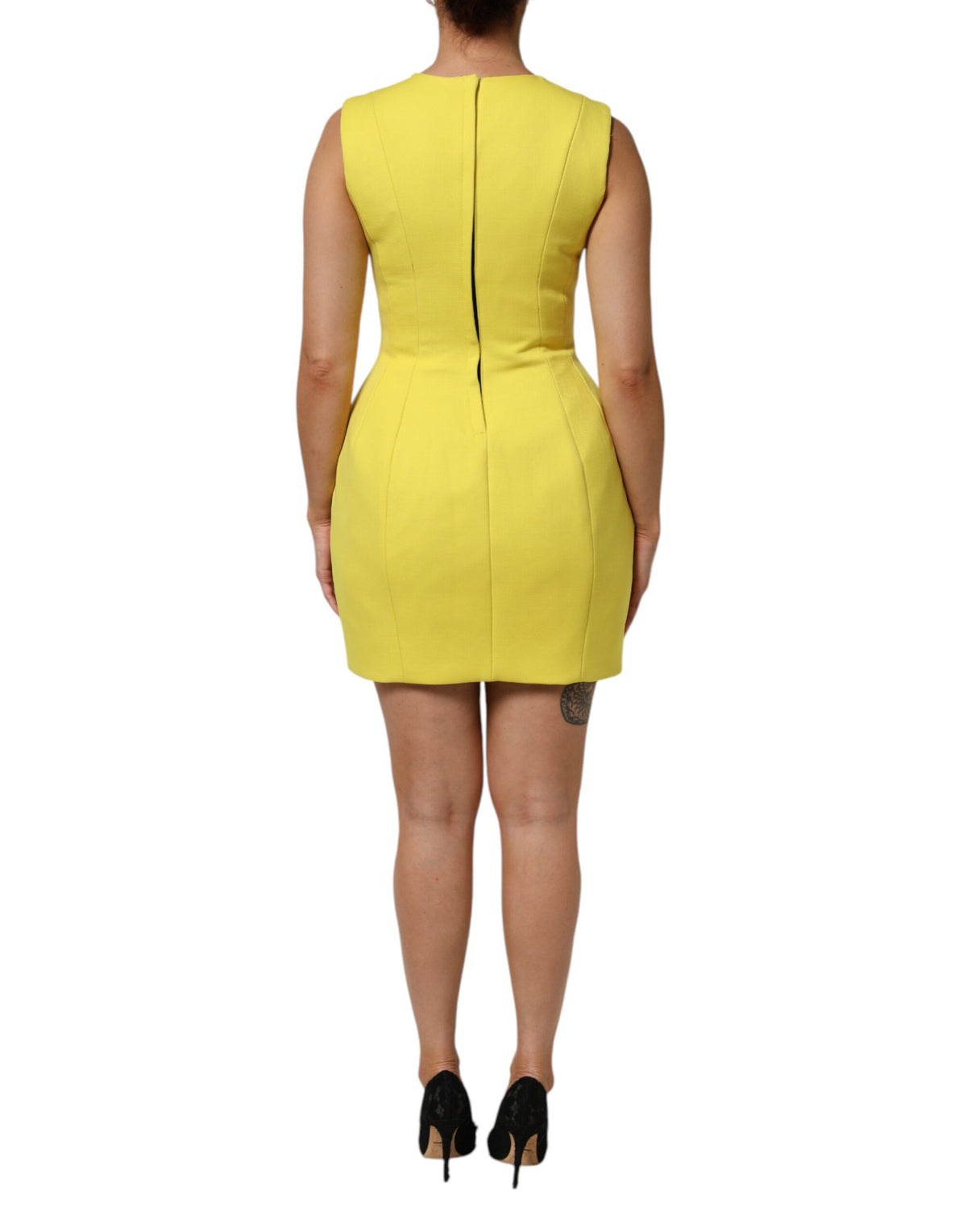 Dolce & Gabbana Yellow A-line Sheath Sleeveless Mini Dress