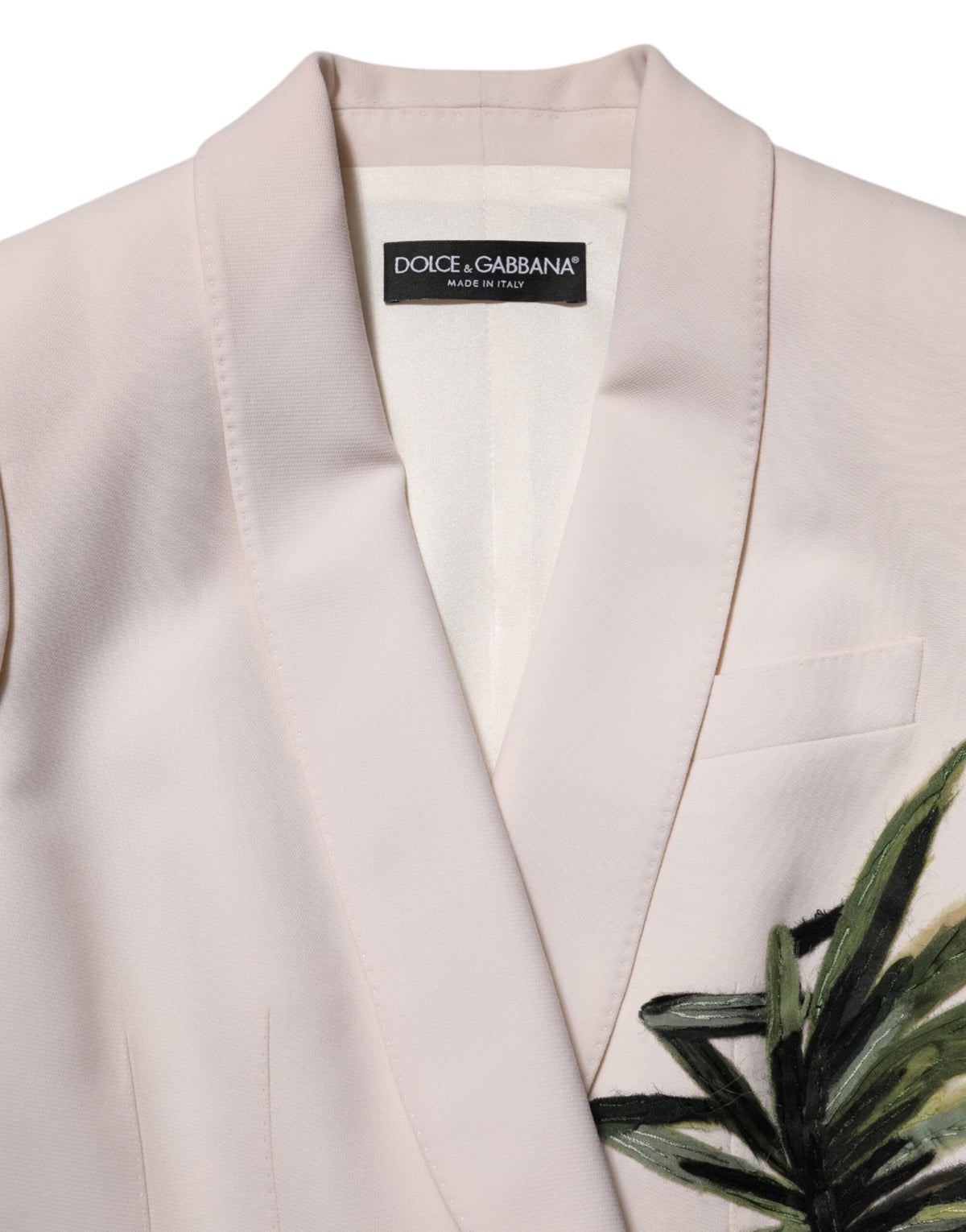 Dolce & Gabbana Beige Embroidered Single Breasted Jacket