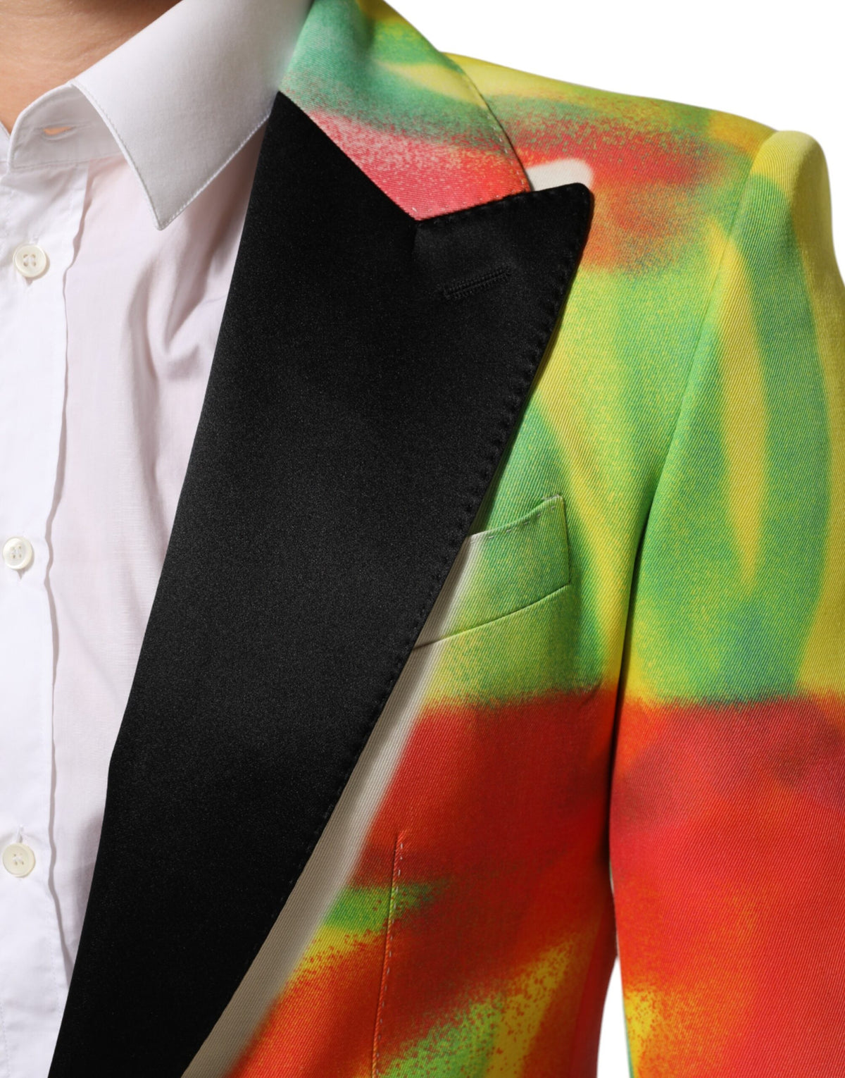 Dolce & Gabbana Multicolor Graffiti SICILIA 1 Button Men Suit Blazer