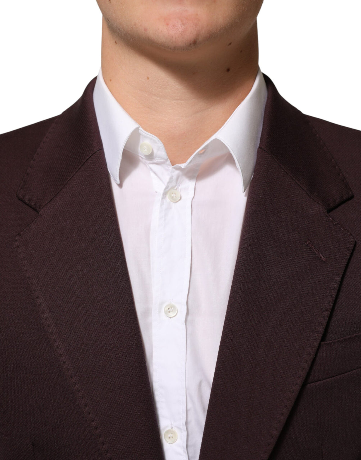Dolce & Gabbana Maroon Cotton 2 Buttons Suit Jacket Blazer
