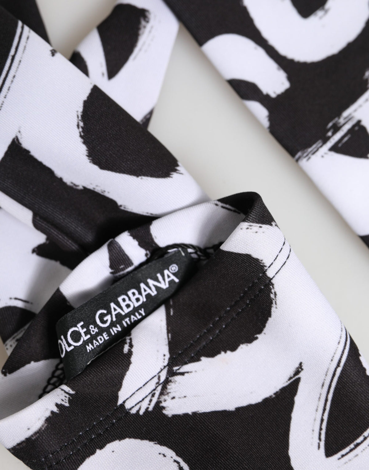 Dolce & Gabbana Black White DG Logo Elbow Length Mitten Gloves
