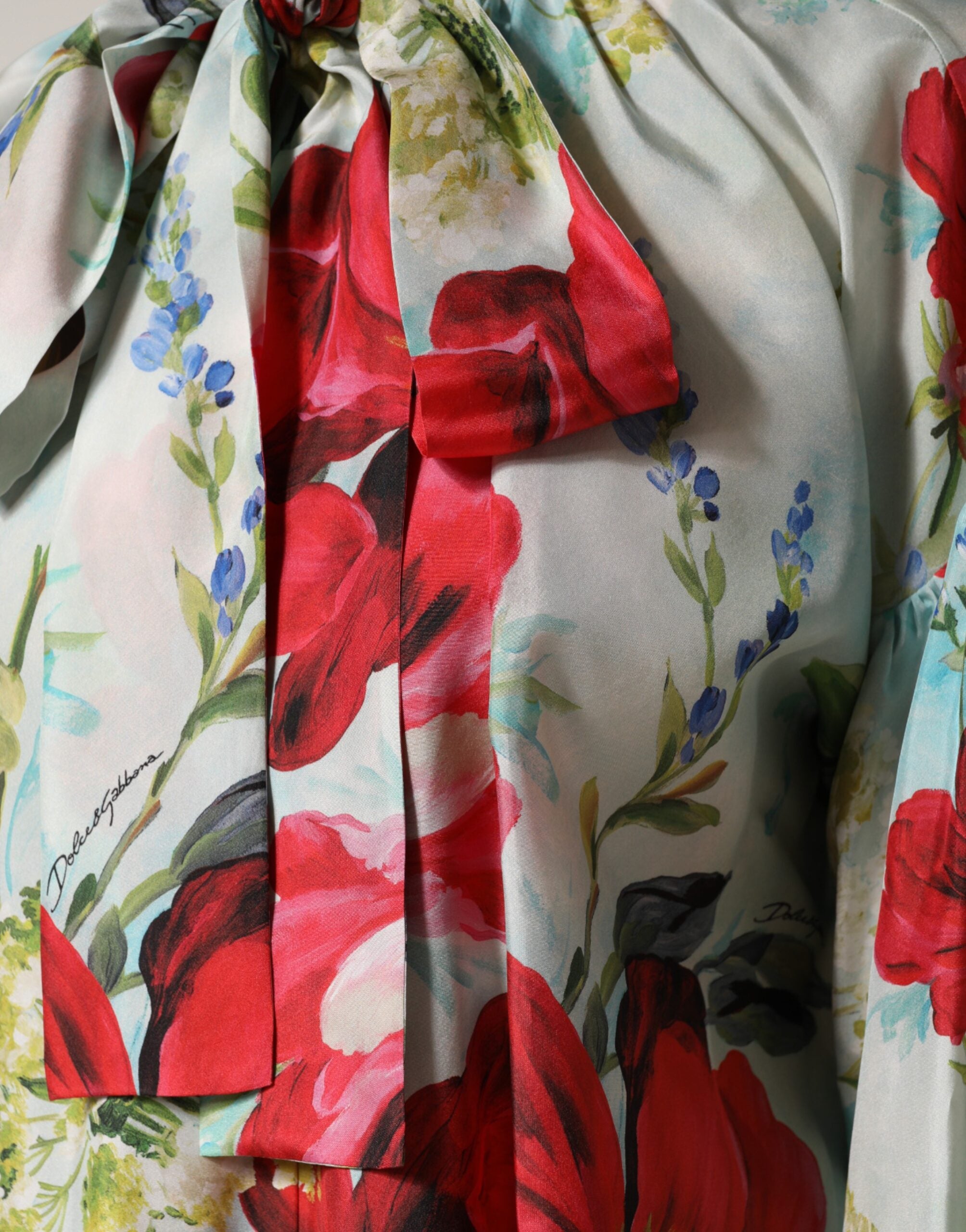 Dolce & Gabbana Multicolor Floral Long Sleeves Blouse Top