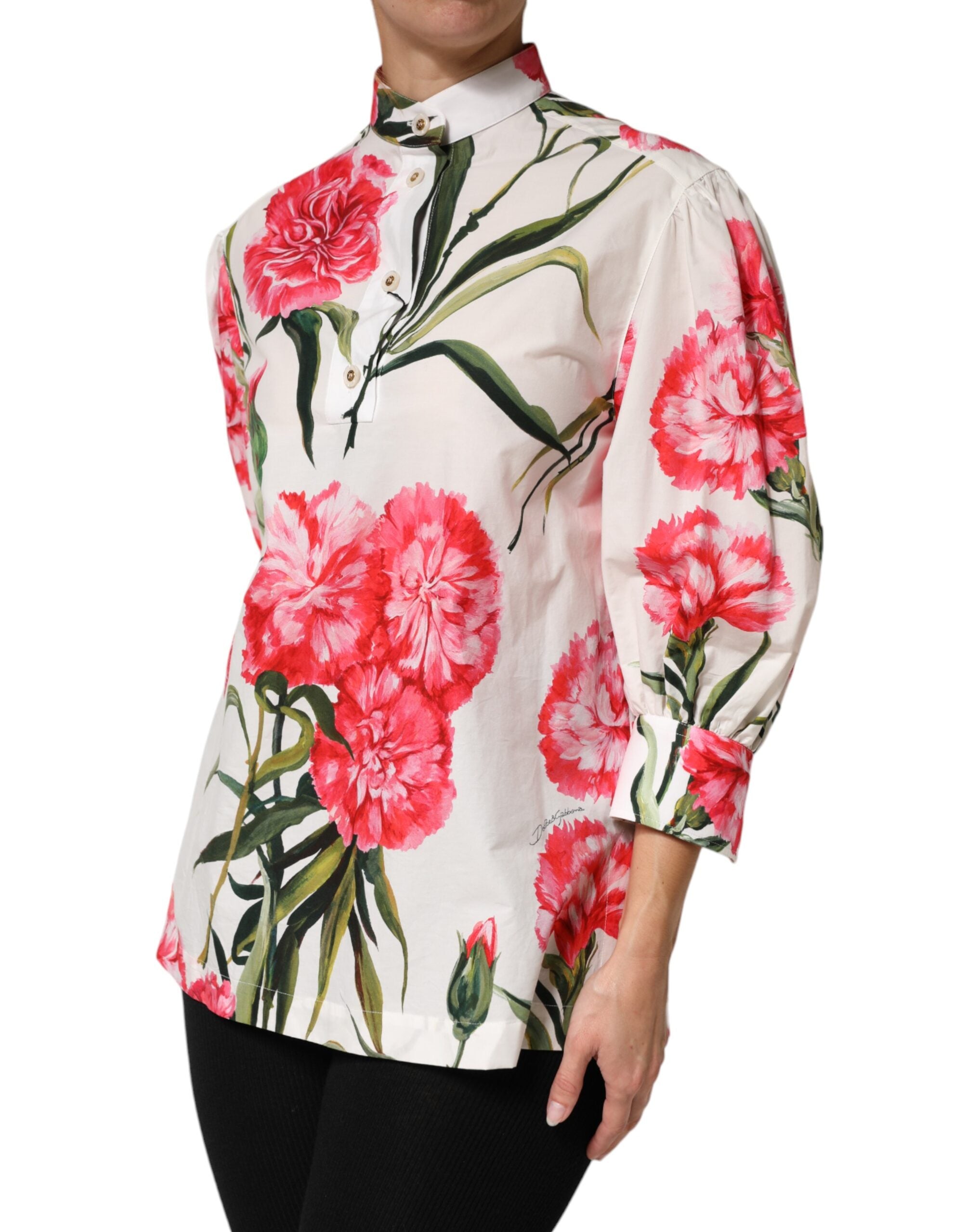 Dolce & Gabbana Multicolor Floral Long Sleeves Blouse Top