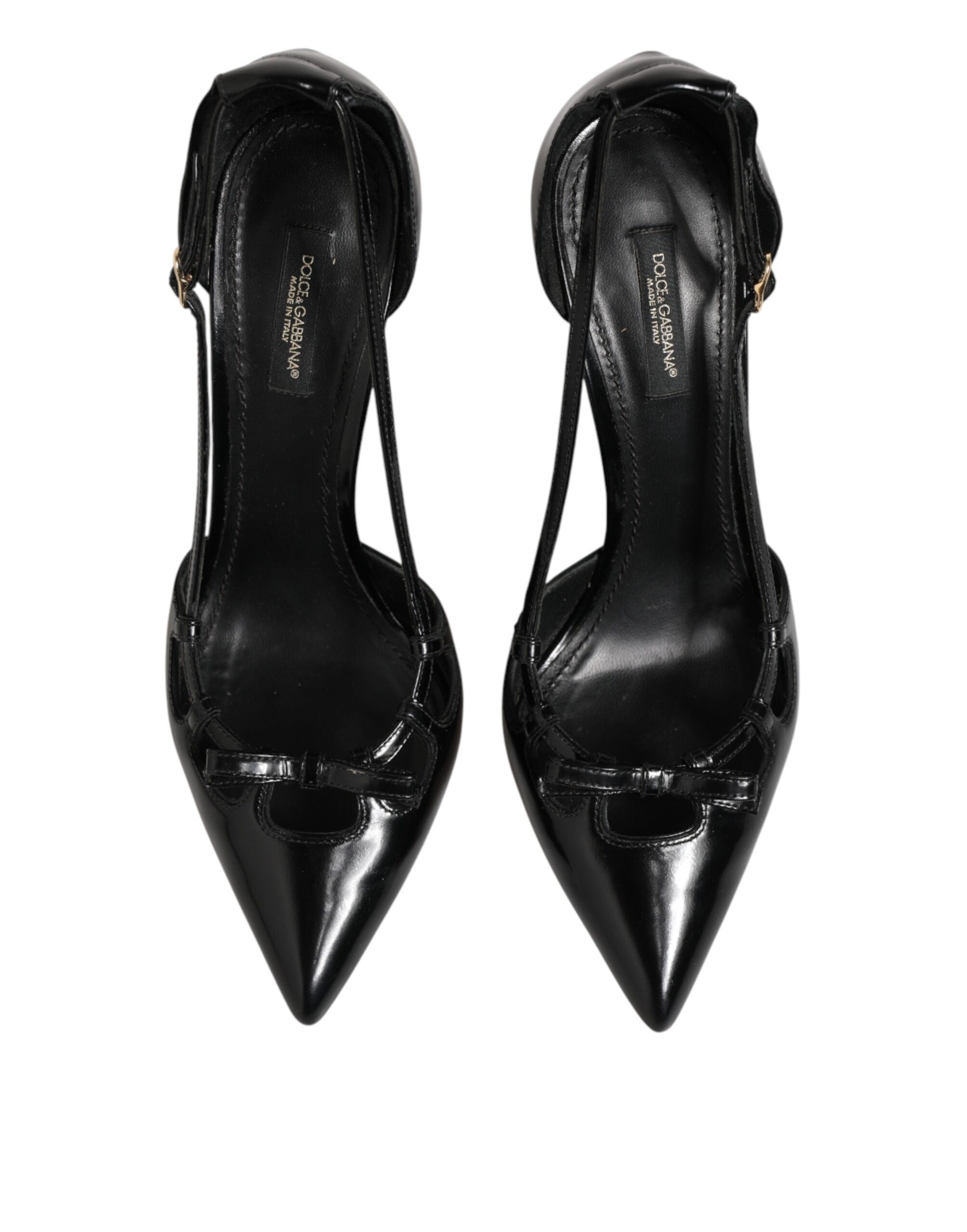 Dolce & Gabbana Black Patent Leather High Heels Pumps Shoes