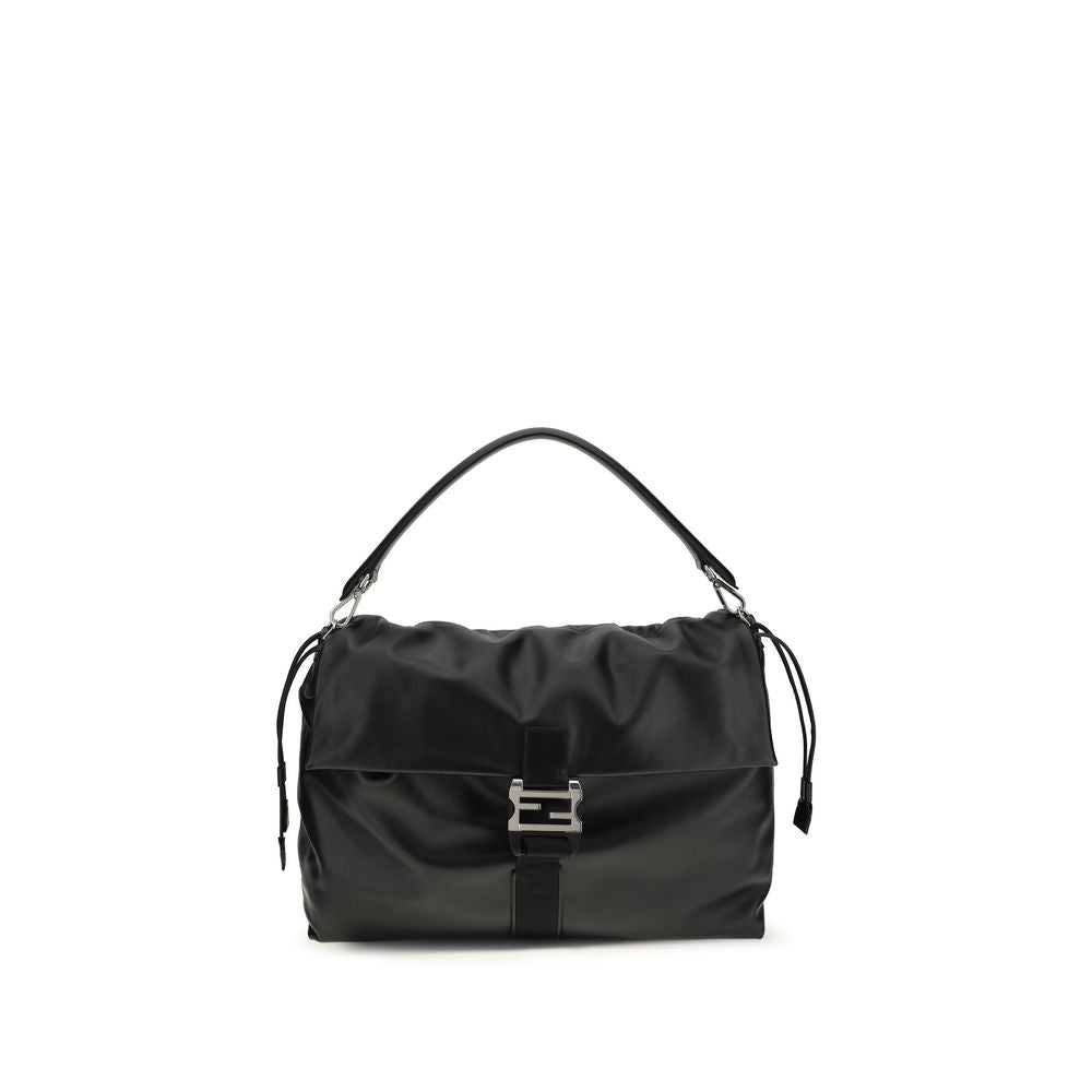 Fendi Black Calf Leather Bos Taurus Shoulder Bag