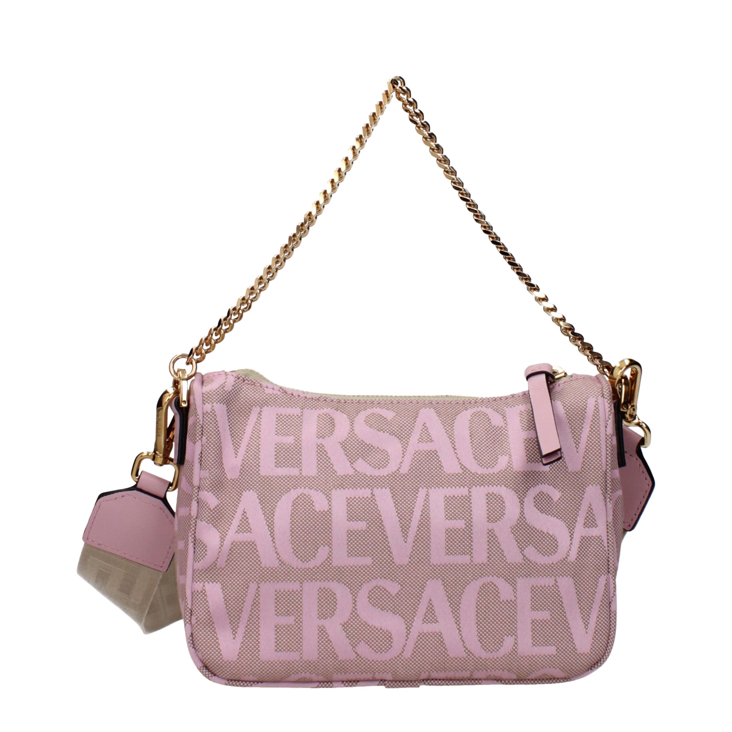 Versace Pink Fabric Handbag