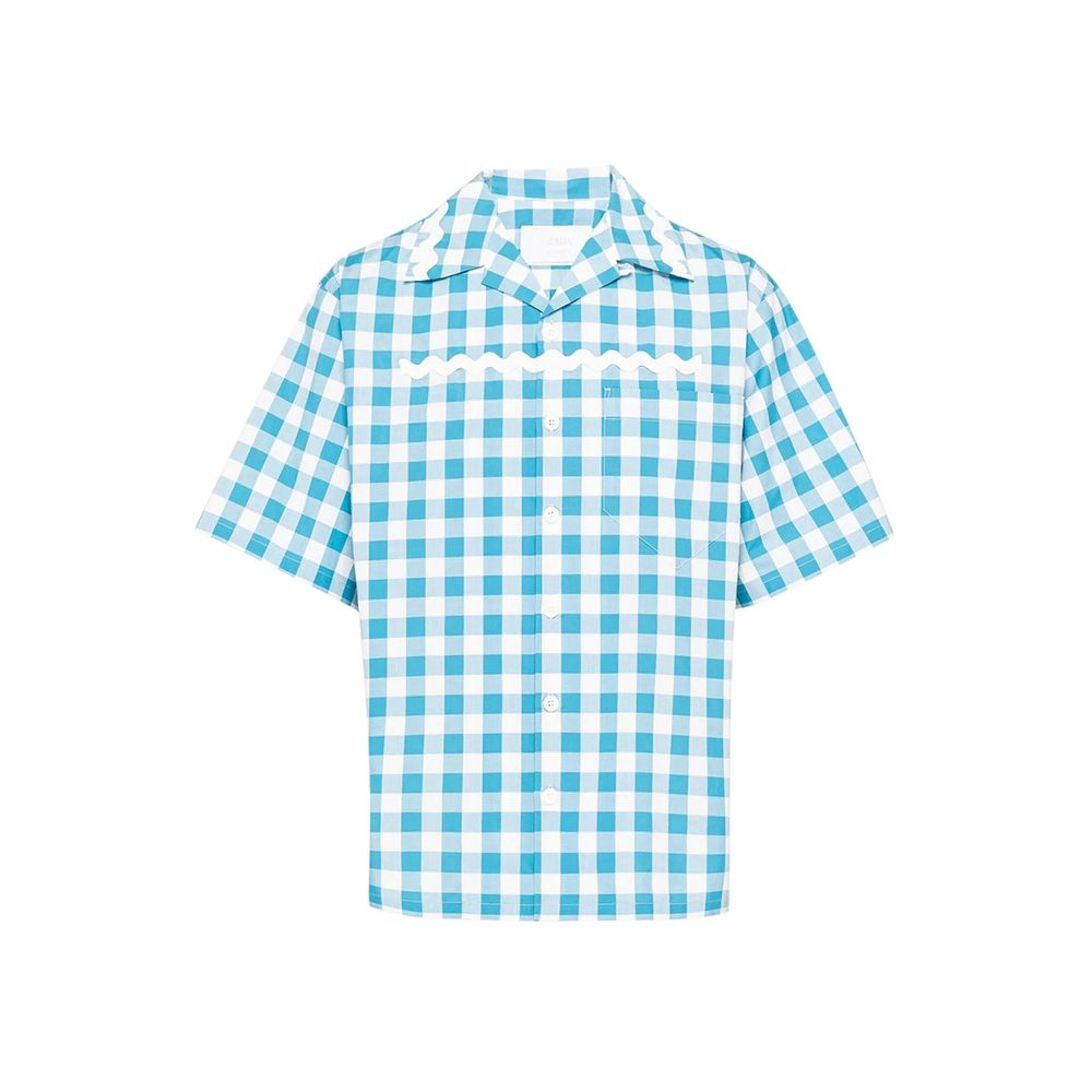 Prada Blue Cotton Shortsleeve Shirt