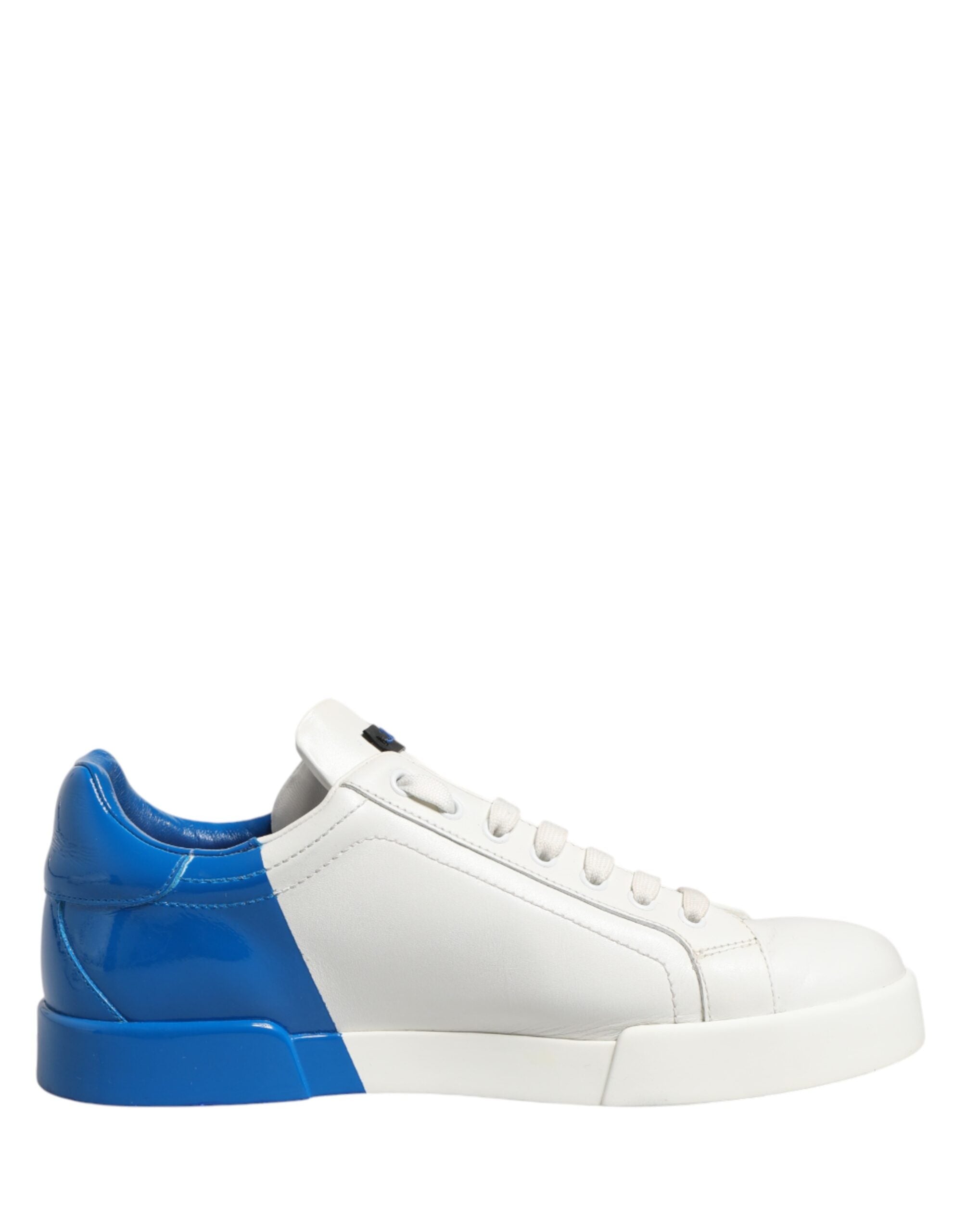 Dolce & Gabbana White Blue Portofino Low Top Sneakers Shoes