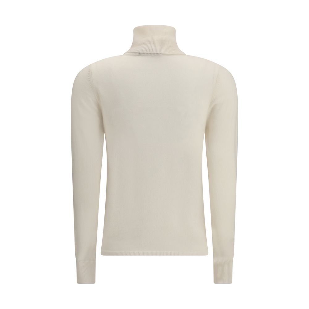 Max Mara White Wool Turtleneck
