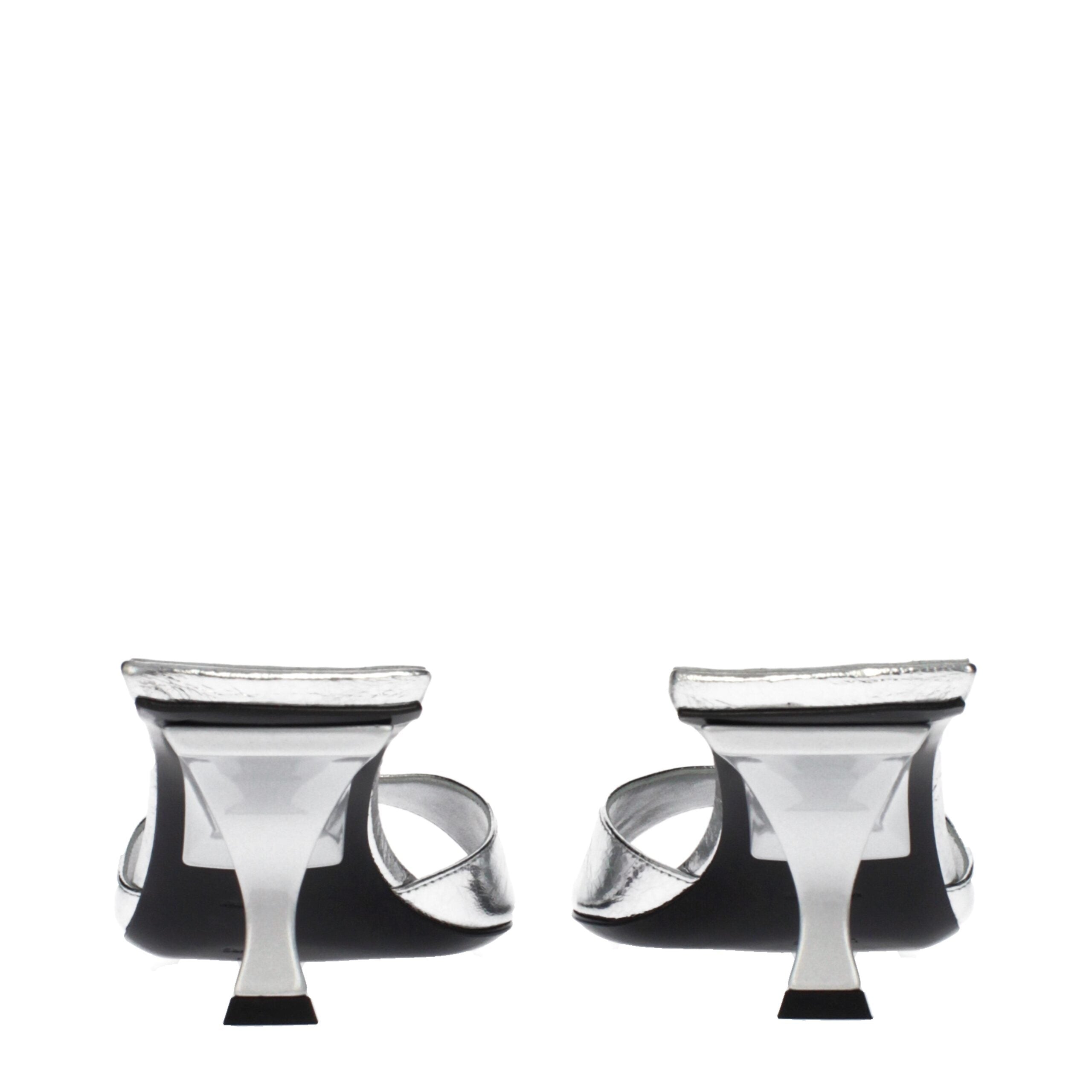 The Attico Gray Leather Sandals