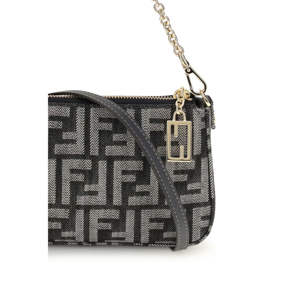 Fendi Blue Cotton Clutch Bag