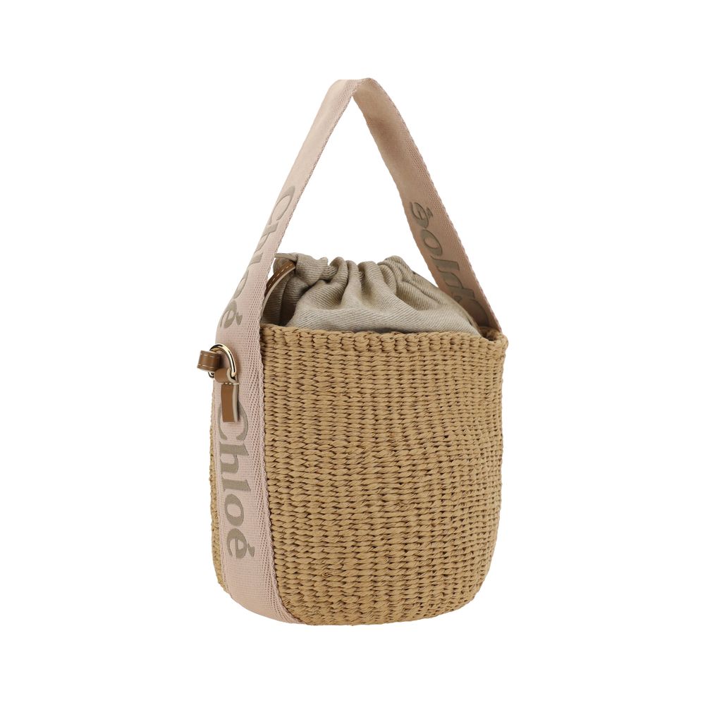Chloé Beige Raffia Shoulder Bag