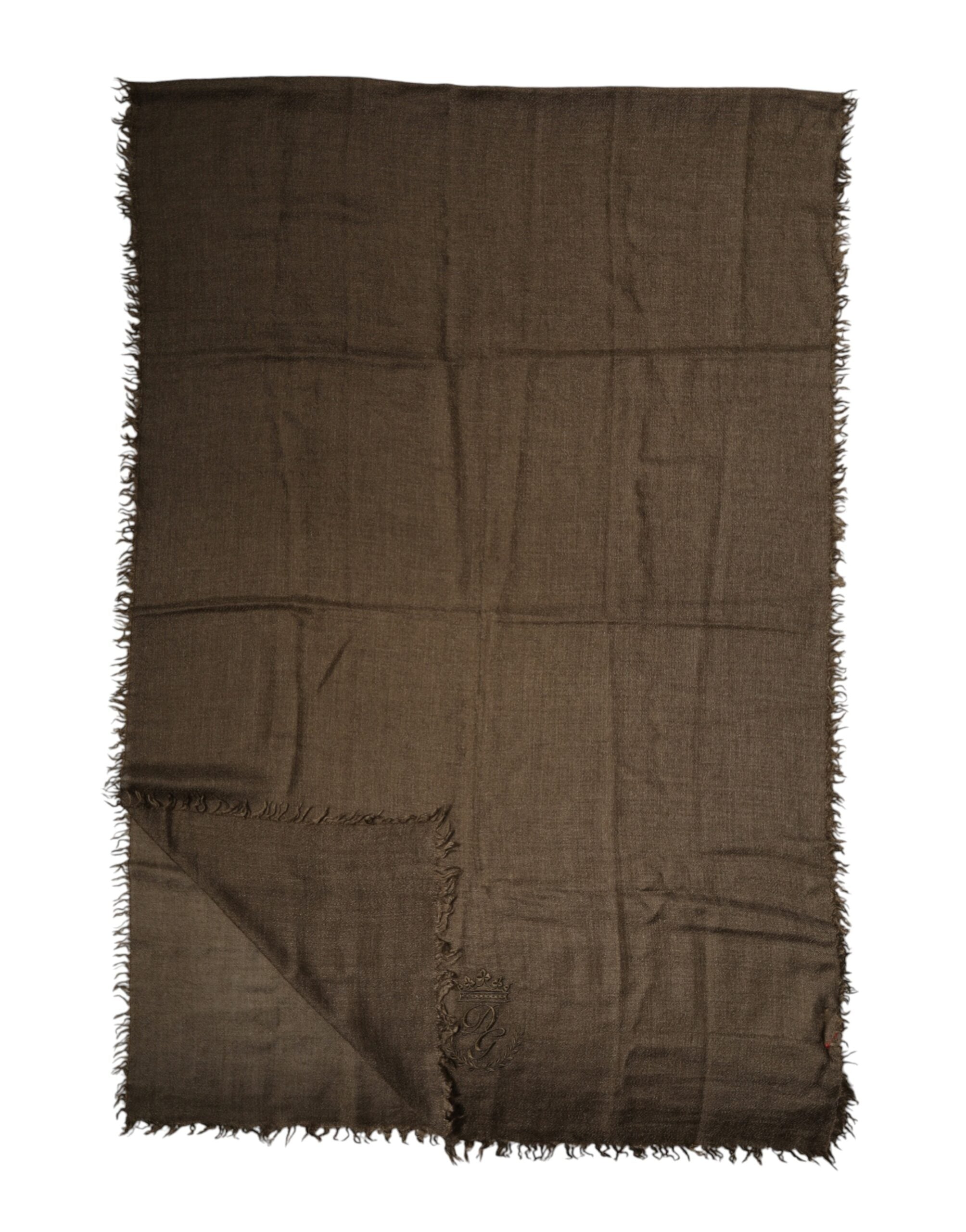 Dolce & Gabbana Brown Cashmere Knit Neck Wrap Shawl  Scarf