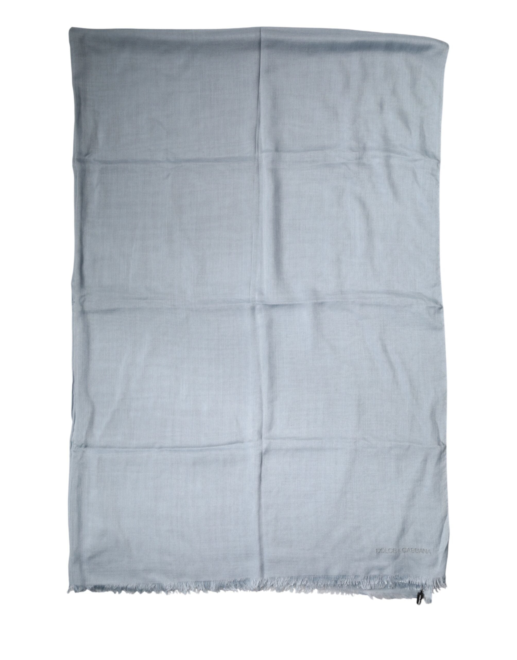 Dolce & Gabbana Light Blue Cashmere Knitted Shawl Scarf