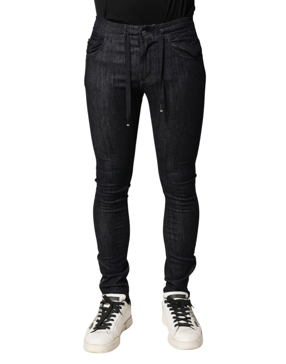 Dolce & Gabbana Black Cotton Stretch Skinny Denim Men Jeans
