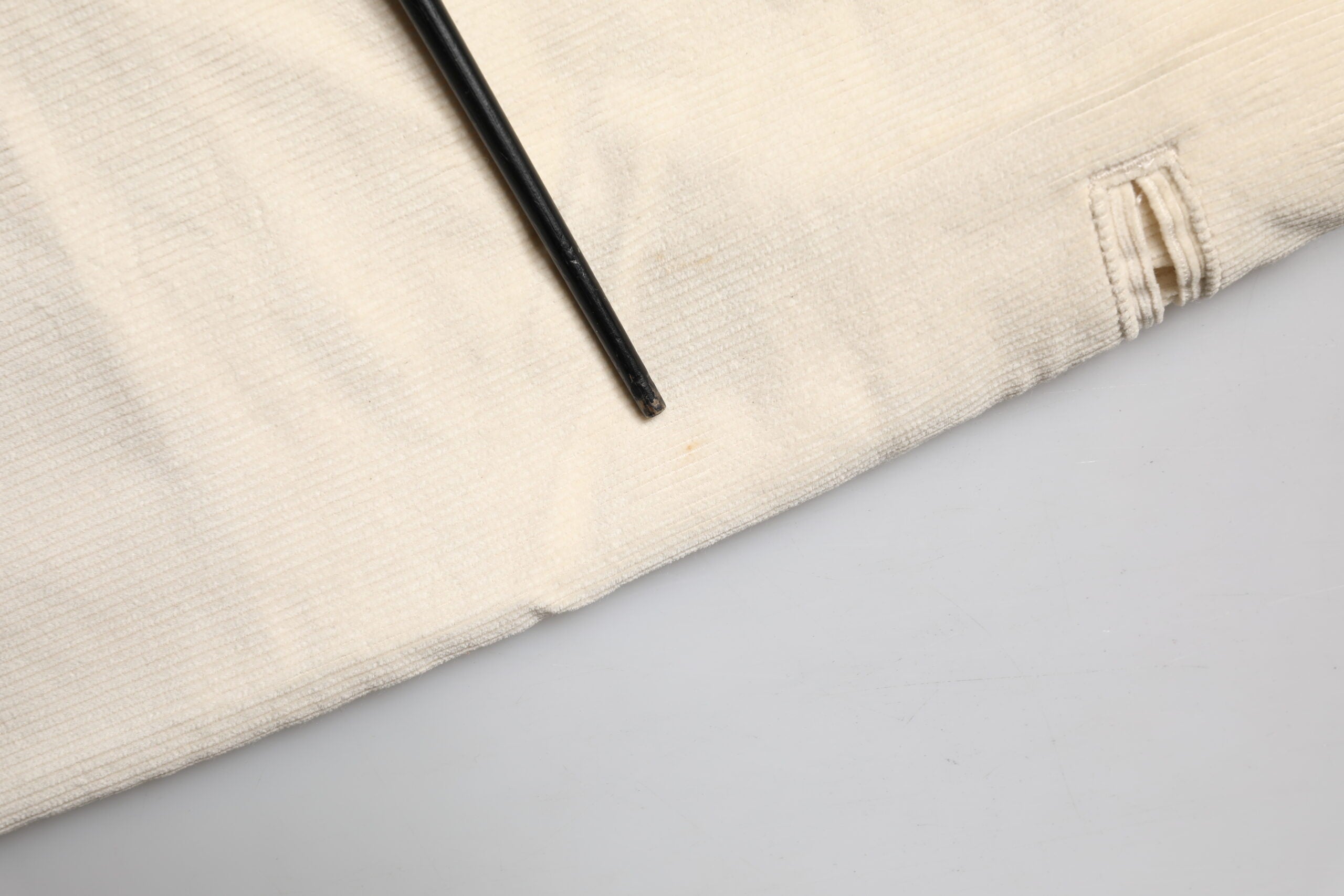 Fortela Off White Cotton Straight Men Corduroy Chino Trouser Pants