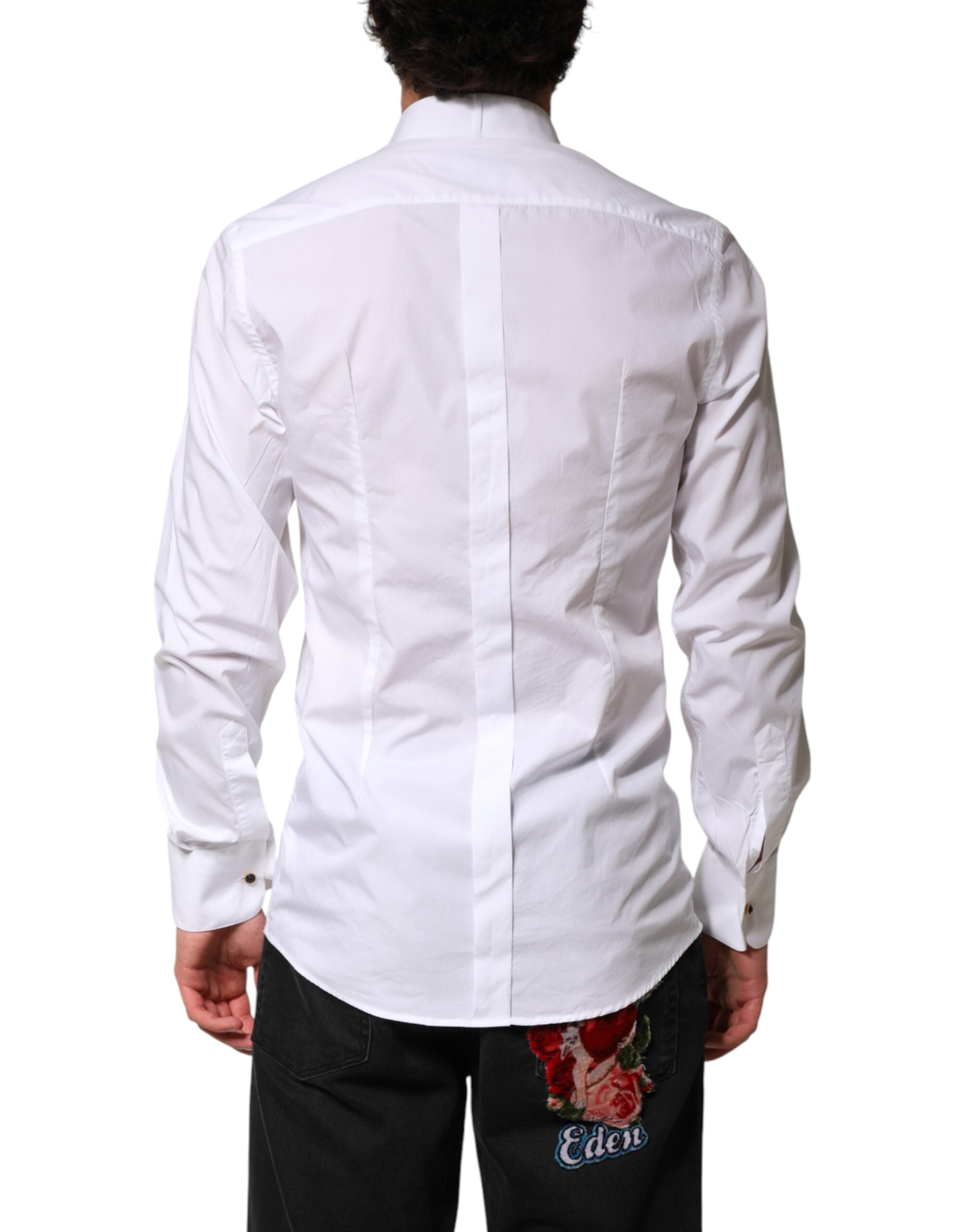 Dolce & Gabbana White GOLD Long Sleeves Formal Dress Shirt