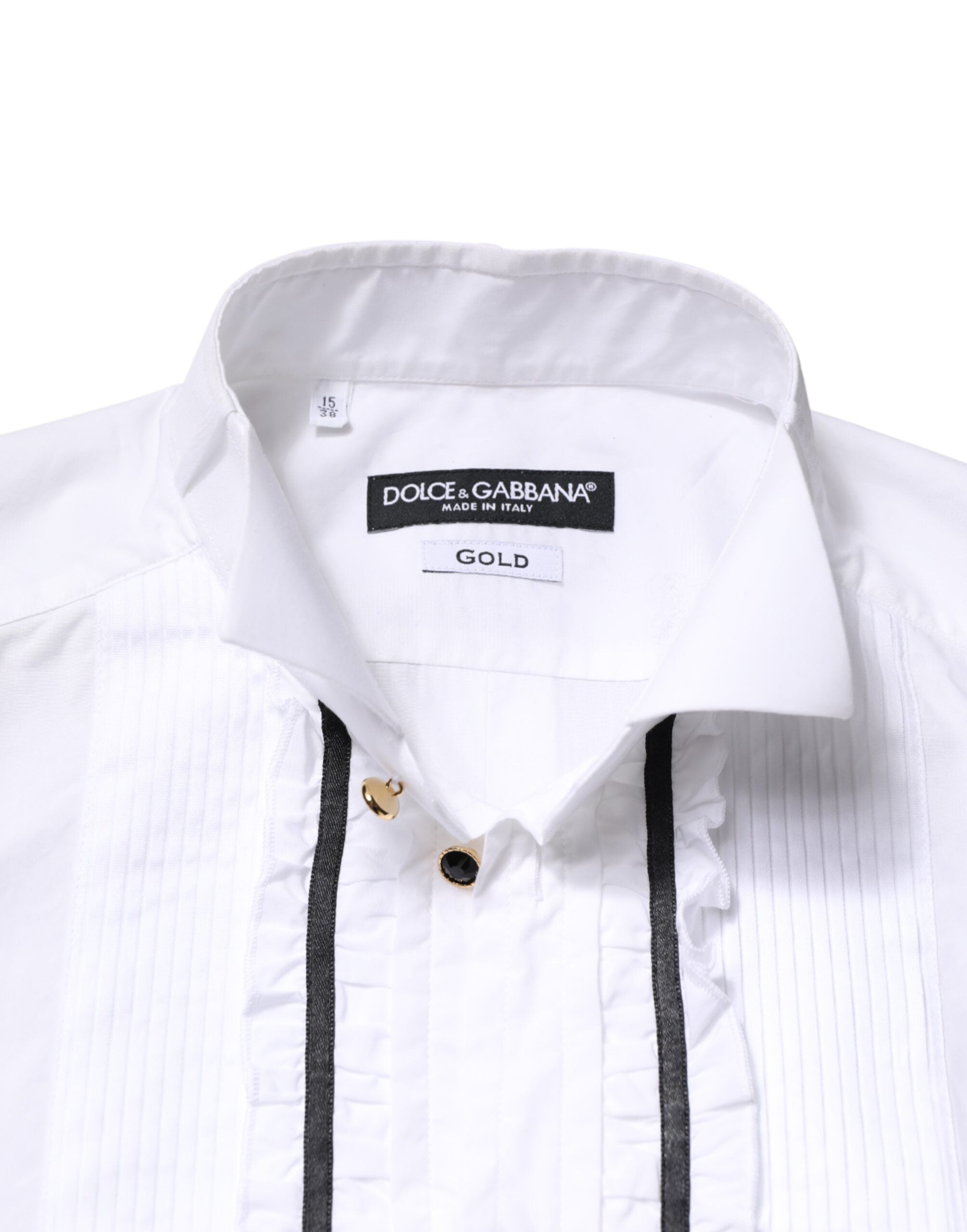 Dolce & Gabbana White GOLD Long Sleeves Formal Dress Shirt