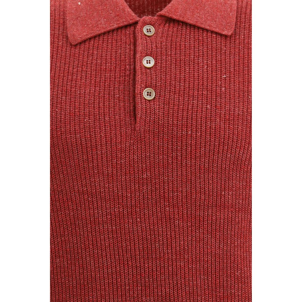 Brunello Cucinelli Red Cotton Dress Shirt