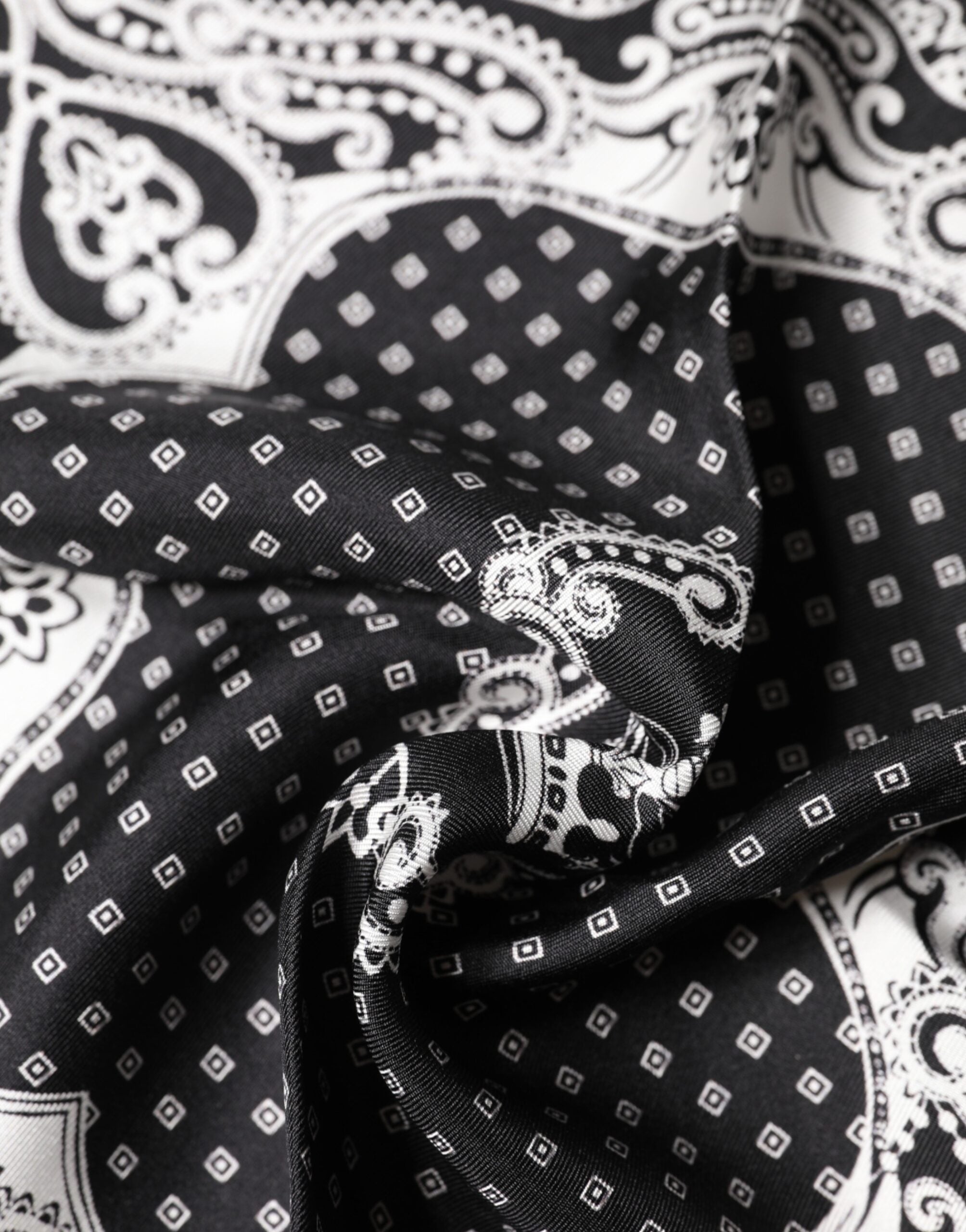Dolce & Gabbana Black Bandana Print Square Handkerchief Scarf