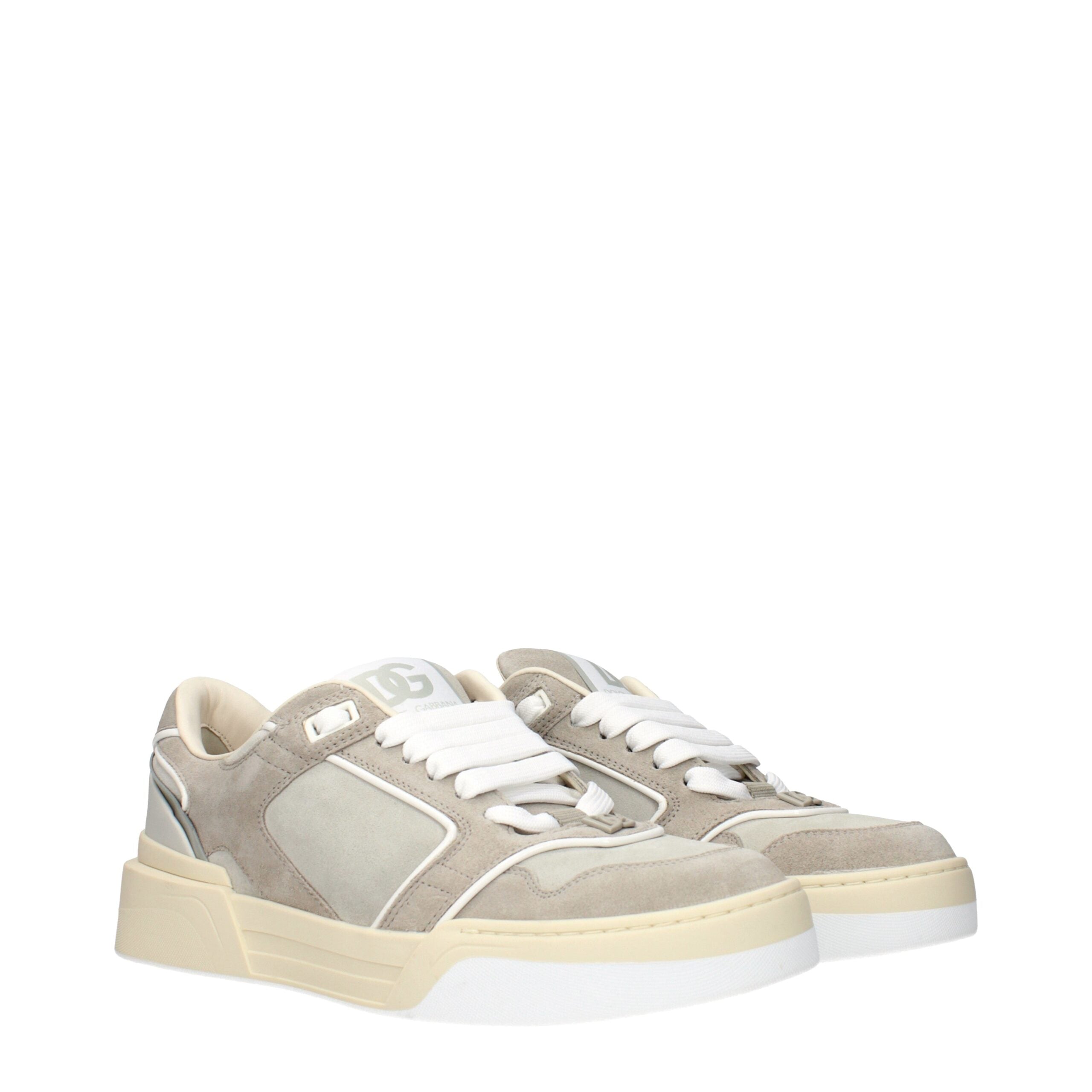 Dolce & Gabbana Beige Leather Low Top Sneakers