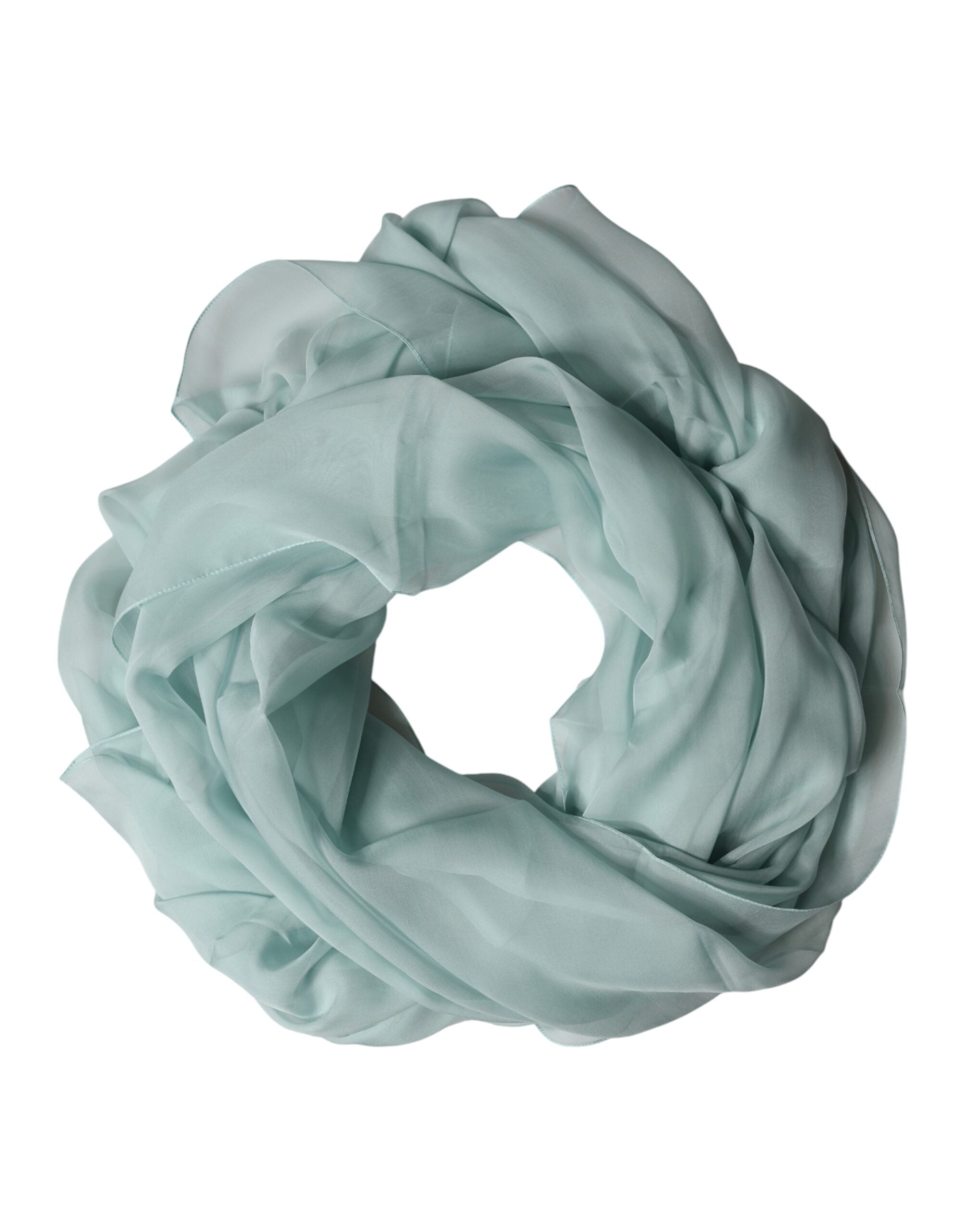 Dolce & Gabbana Light Teal Silk Stole Neck Wrap Shawl  Scarf