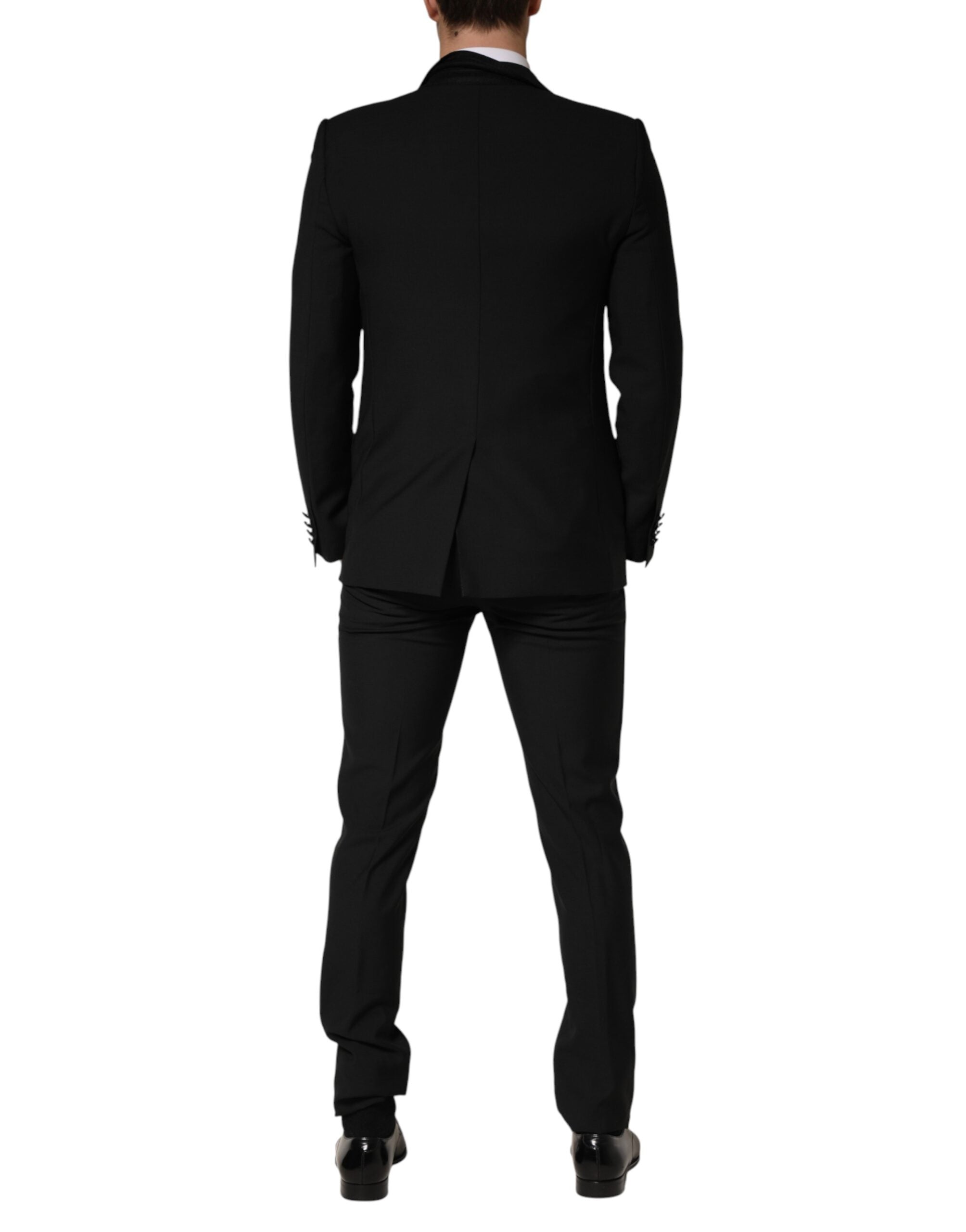 Dolce & Gabbana Black Wool Single Breasted 3 Piece Men Suit