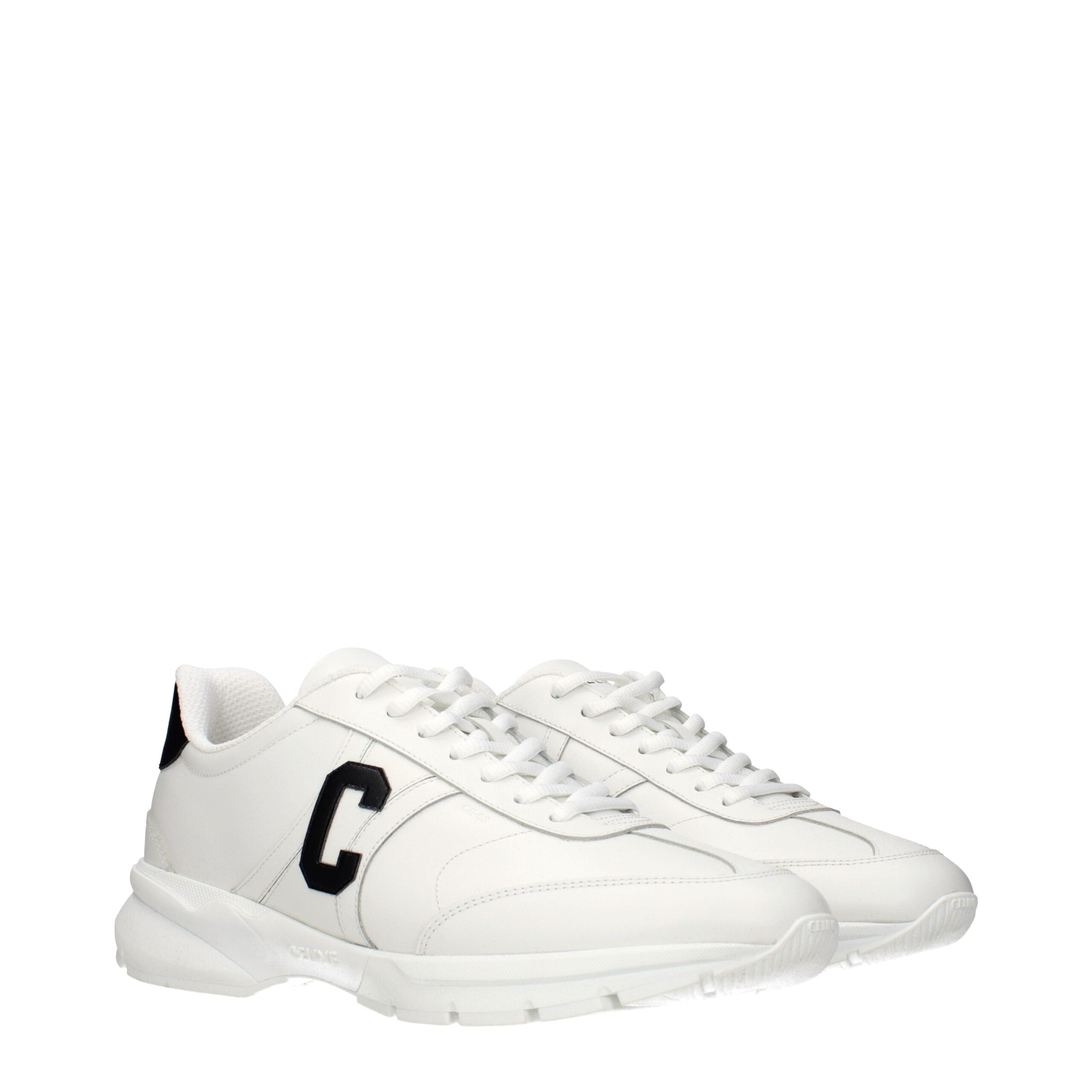 Celine White Leather Athletic Sneakers
