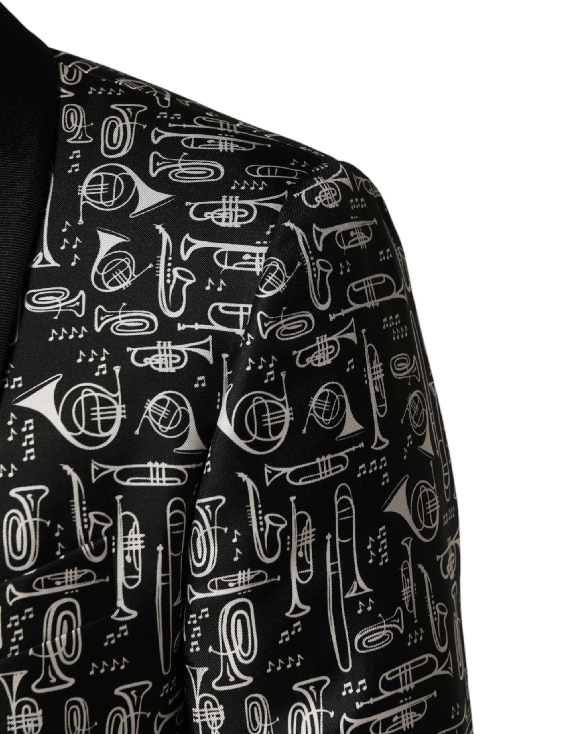 Dolce & Gabbana Black Jazz Club Silk Single Breasted Blazer