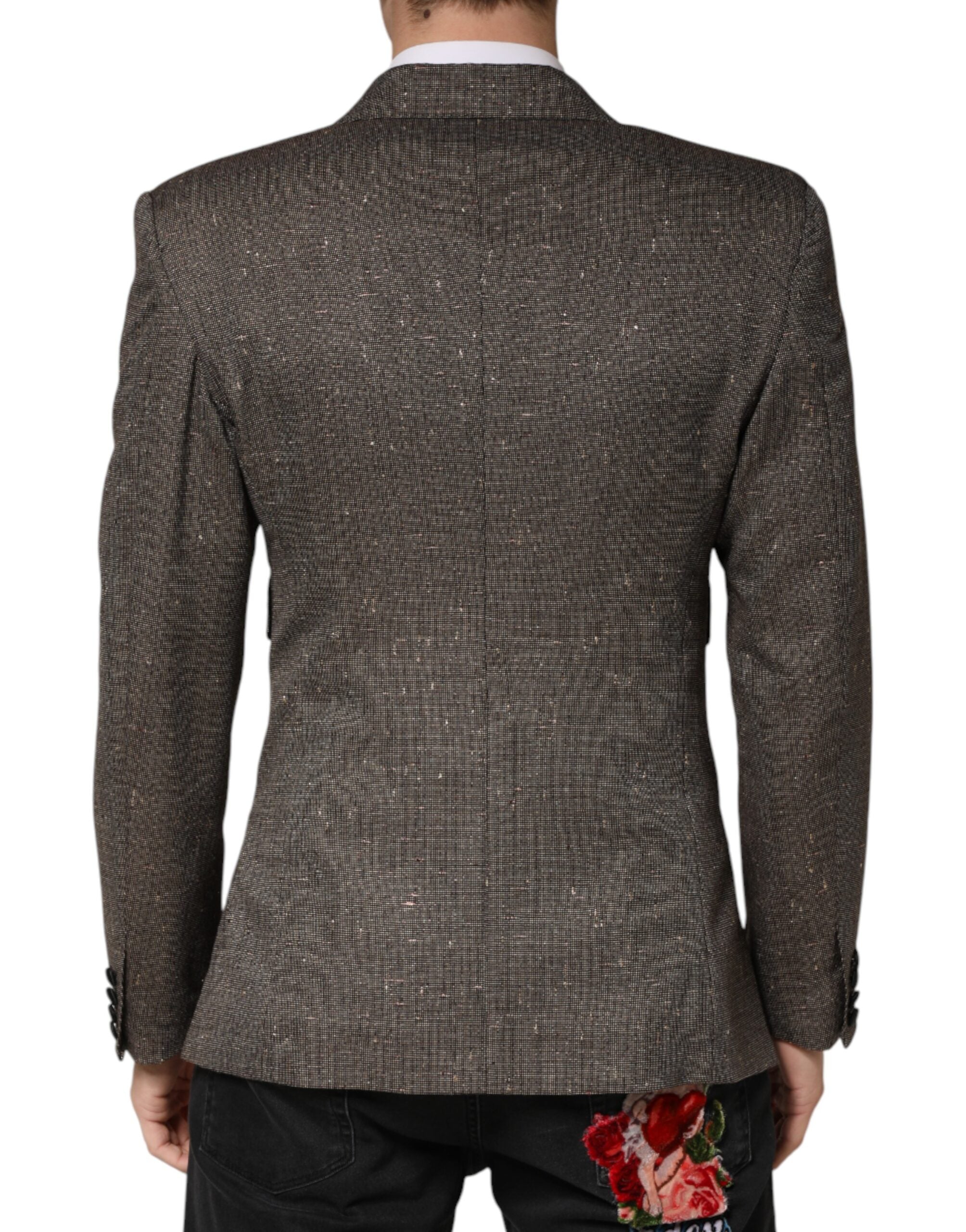 Dolce & Gabbana Gray Double Breasted 2 Button Jacket Blazer