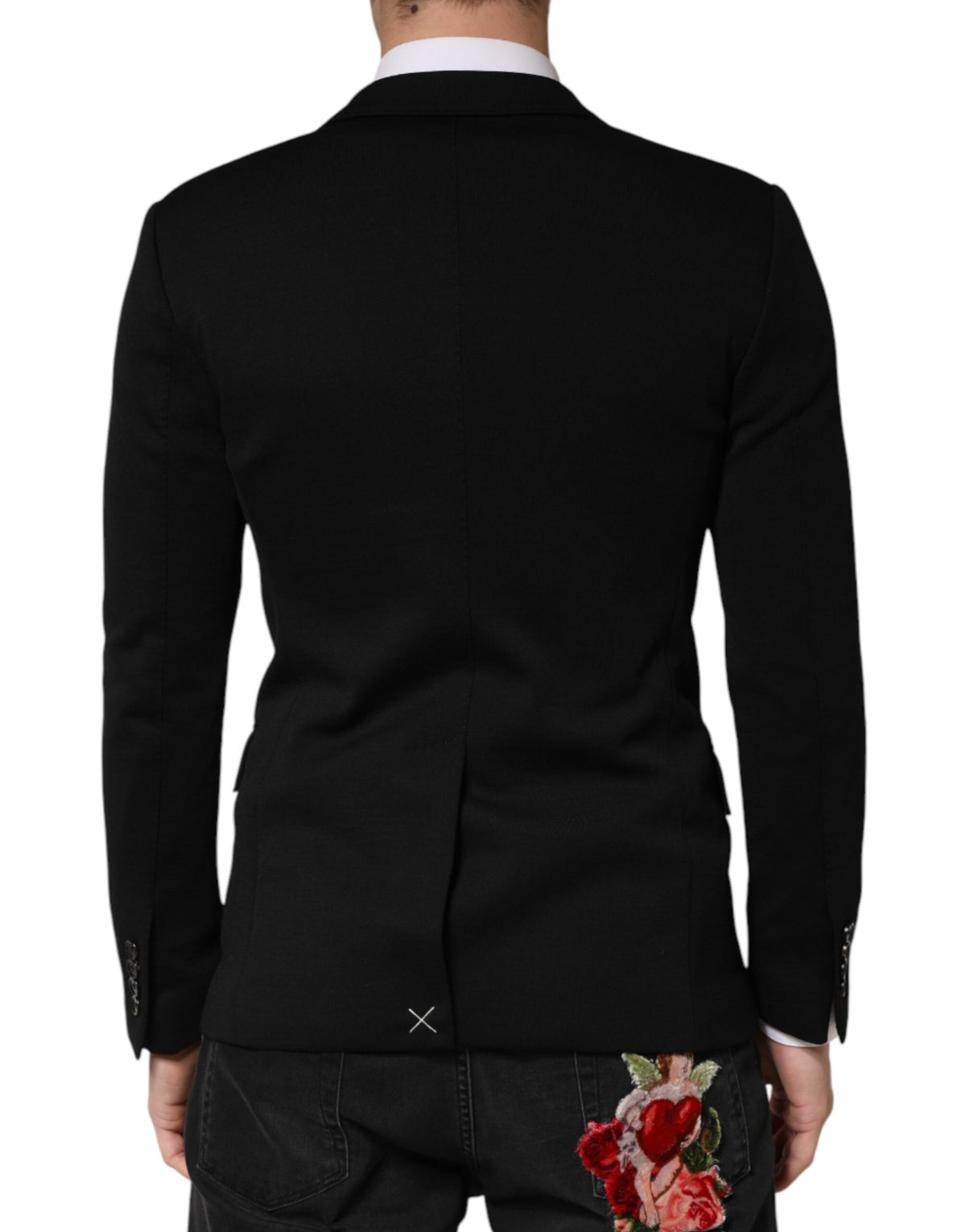 Dolce & Gabbana Black Wool Single Breasted 2 Button Blazer