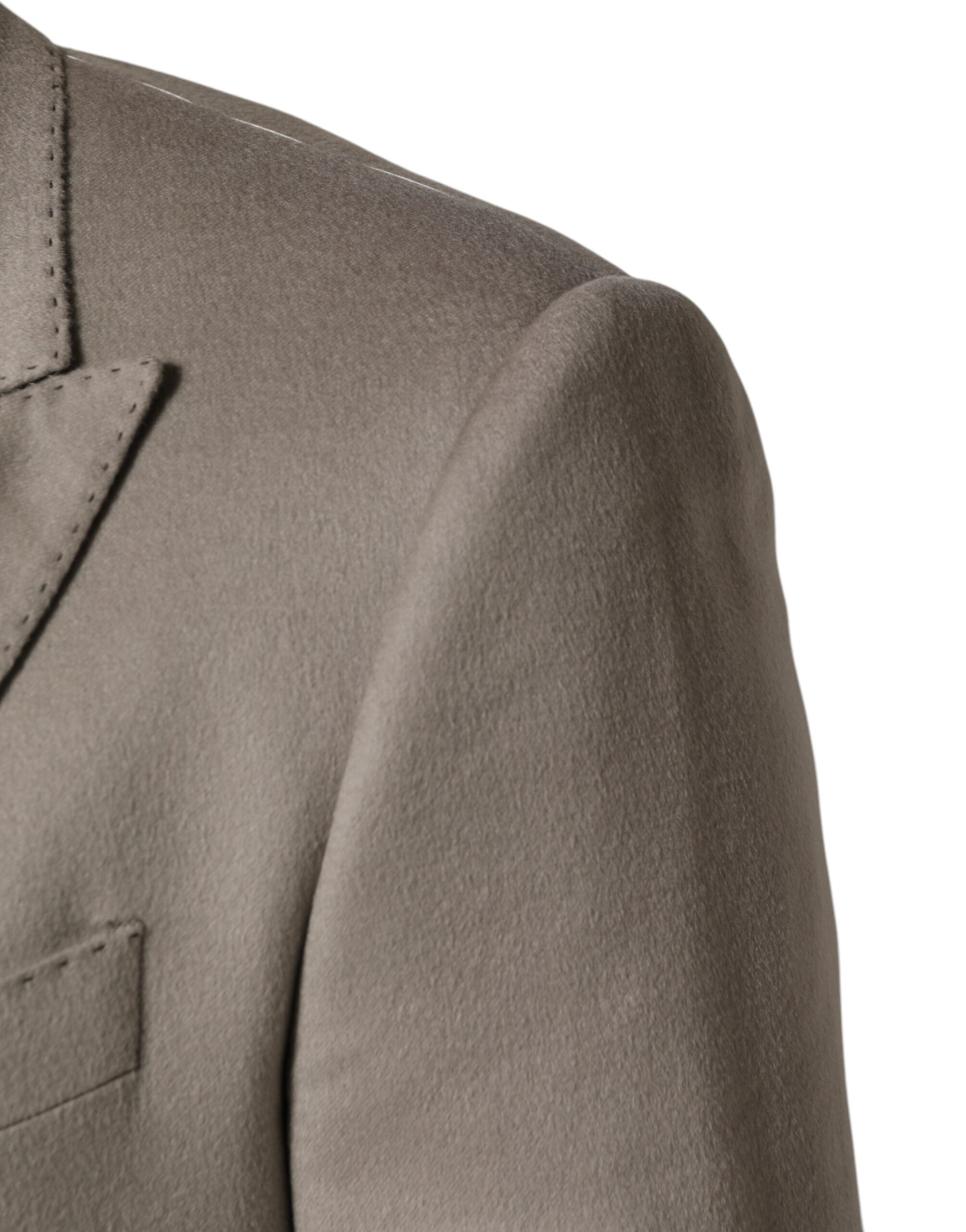 Dolce & Gabbana Gray Cashmere Single Breasted Jacket Blazer