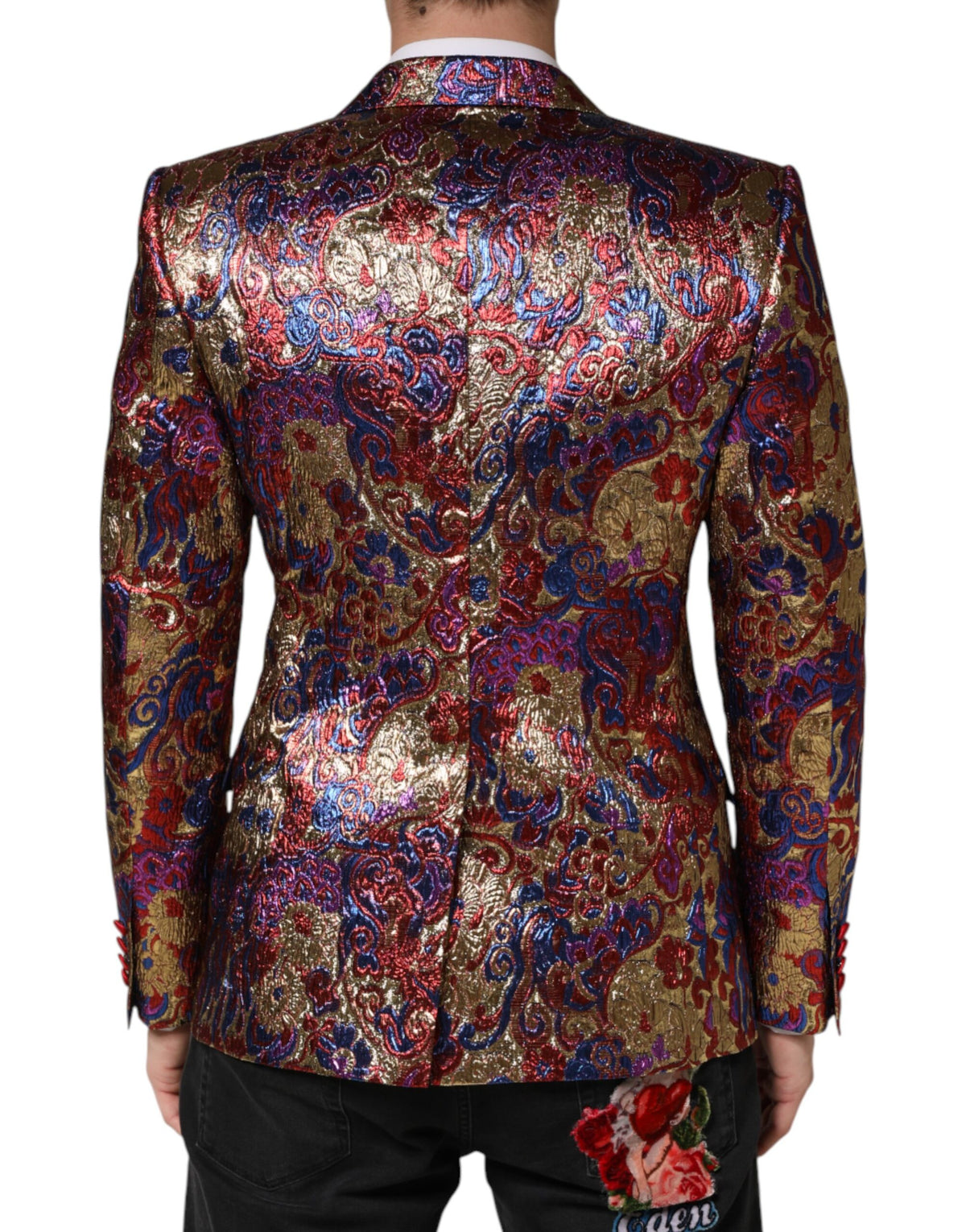 Dolce & Gabbana Multicolor Jacquard Single Breasted Blazer