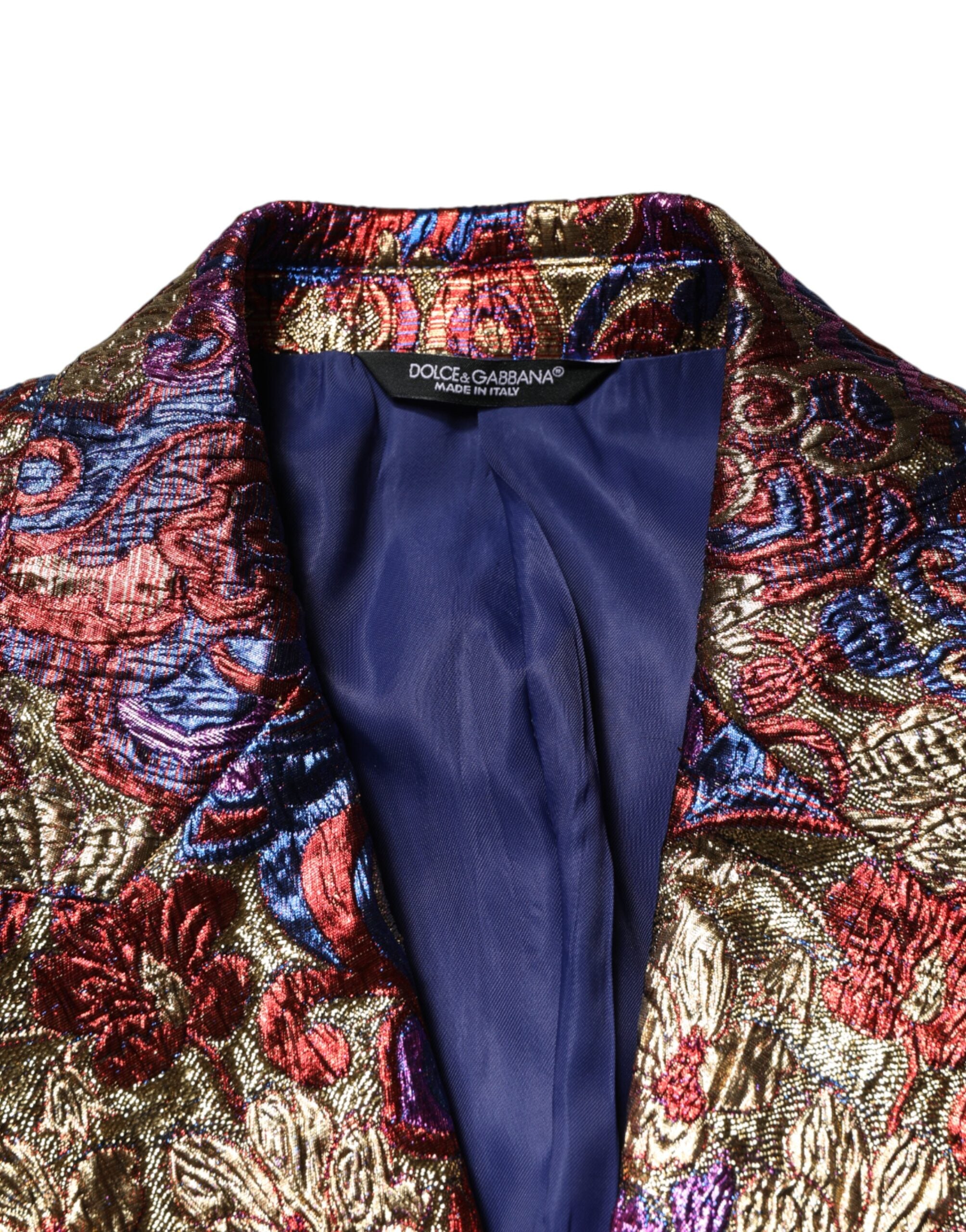 Dolce & Gabbana Multicolor Jacquard Single Breasted Blazer