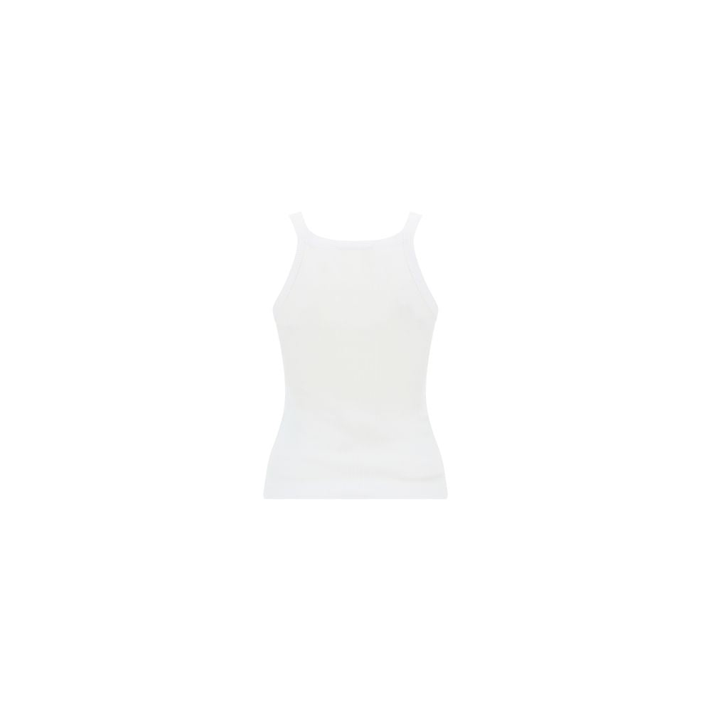 Fendi White Cotton Sleeveles T-Shirt